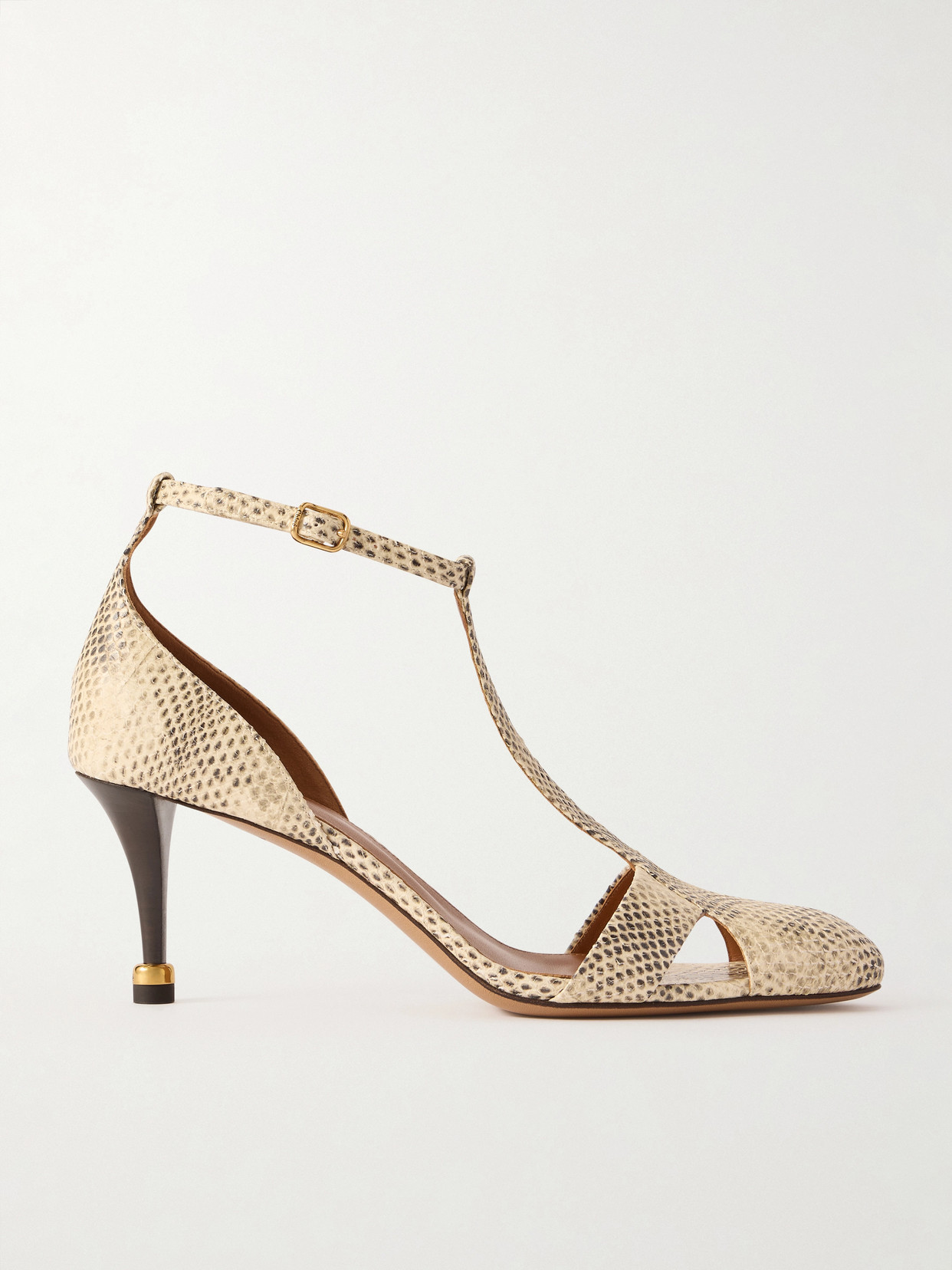 Chloé Cleia 70 Snake-effect Leather Pumps In Multi