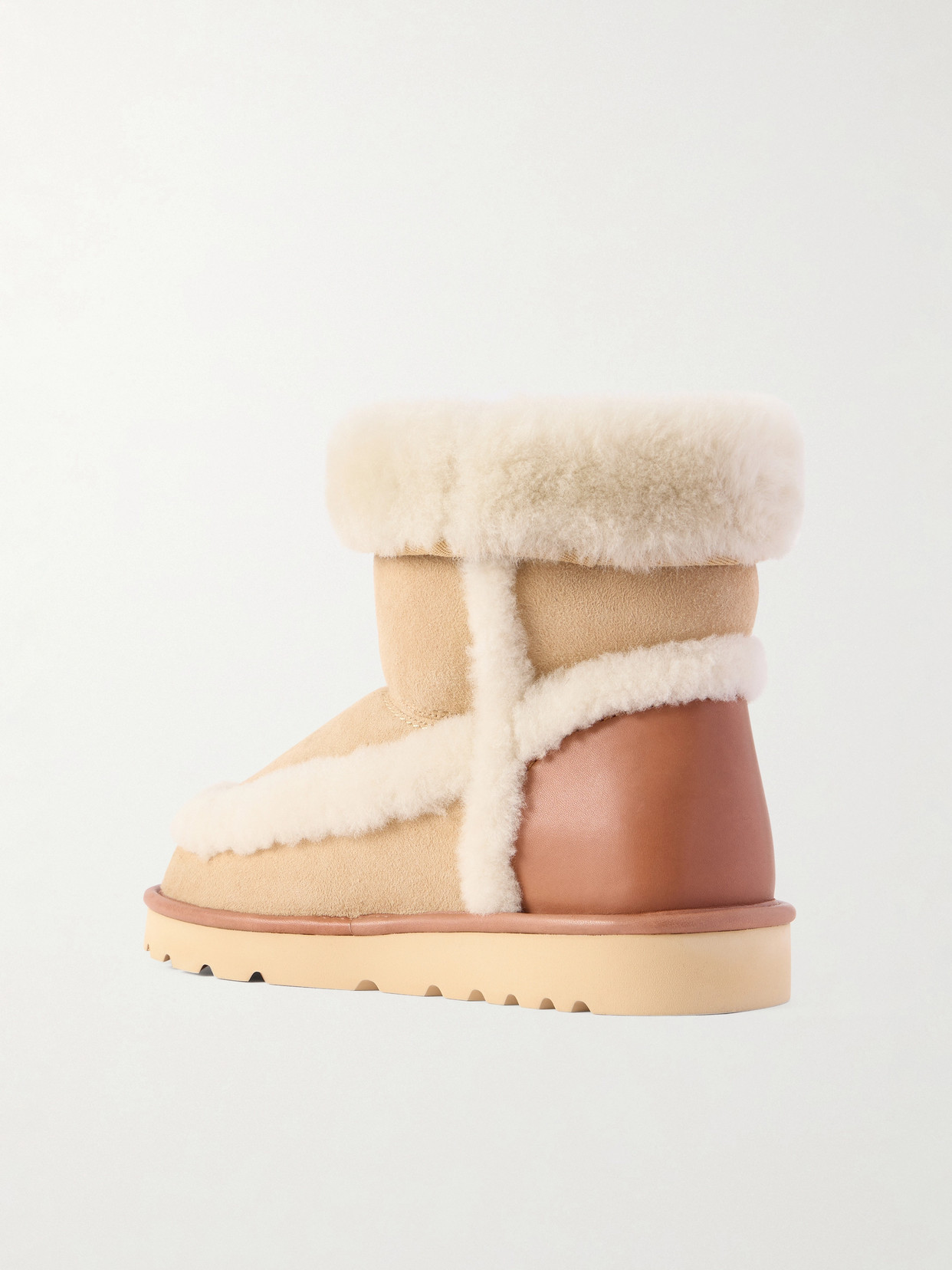 Chloé Dolcie Shearling-trimmed Suede Ankle Boots In Multi
