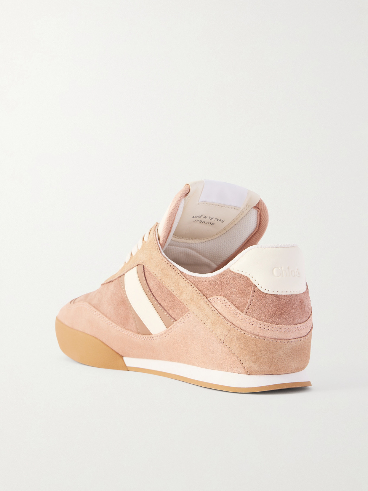 Chloé Kick Paneled Leather-trimmed Suede Sneakers In Pink