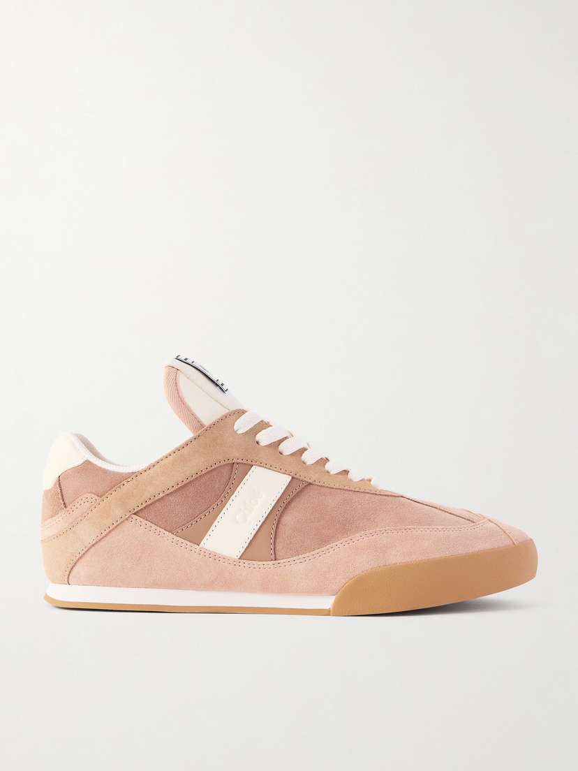 Chloé Kick Paneled Leather-trimmed Suede Sneakers