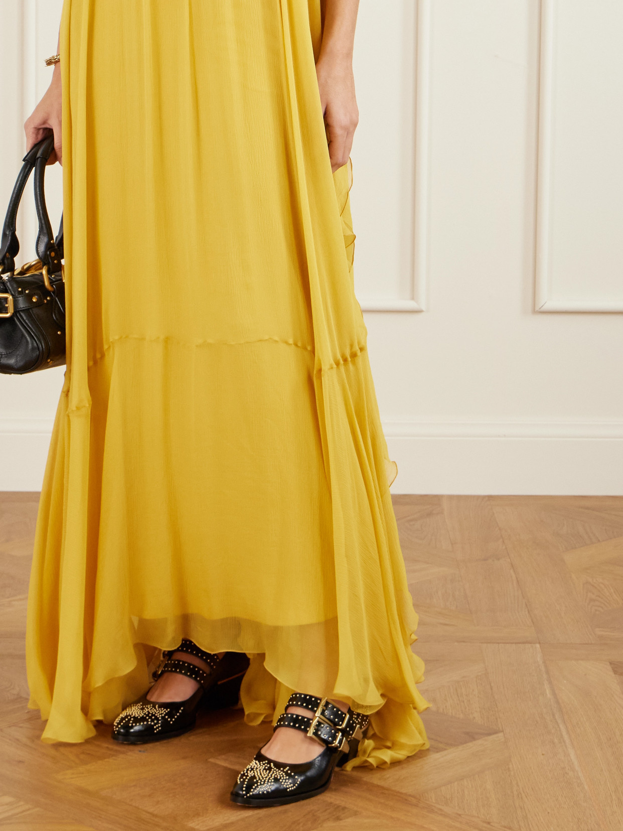 Chloé Susanna Studded Leather Mary Jane Pumps In Black