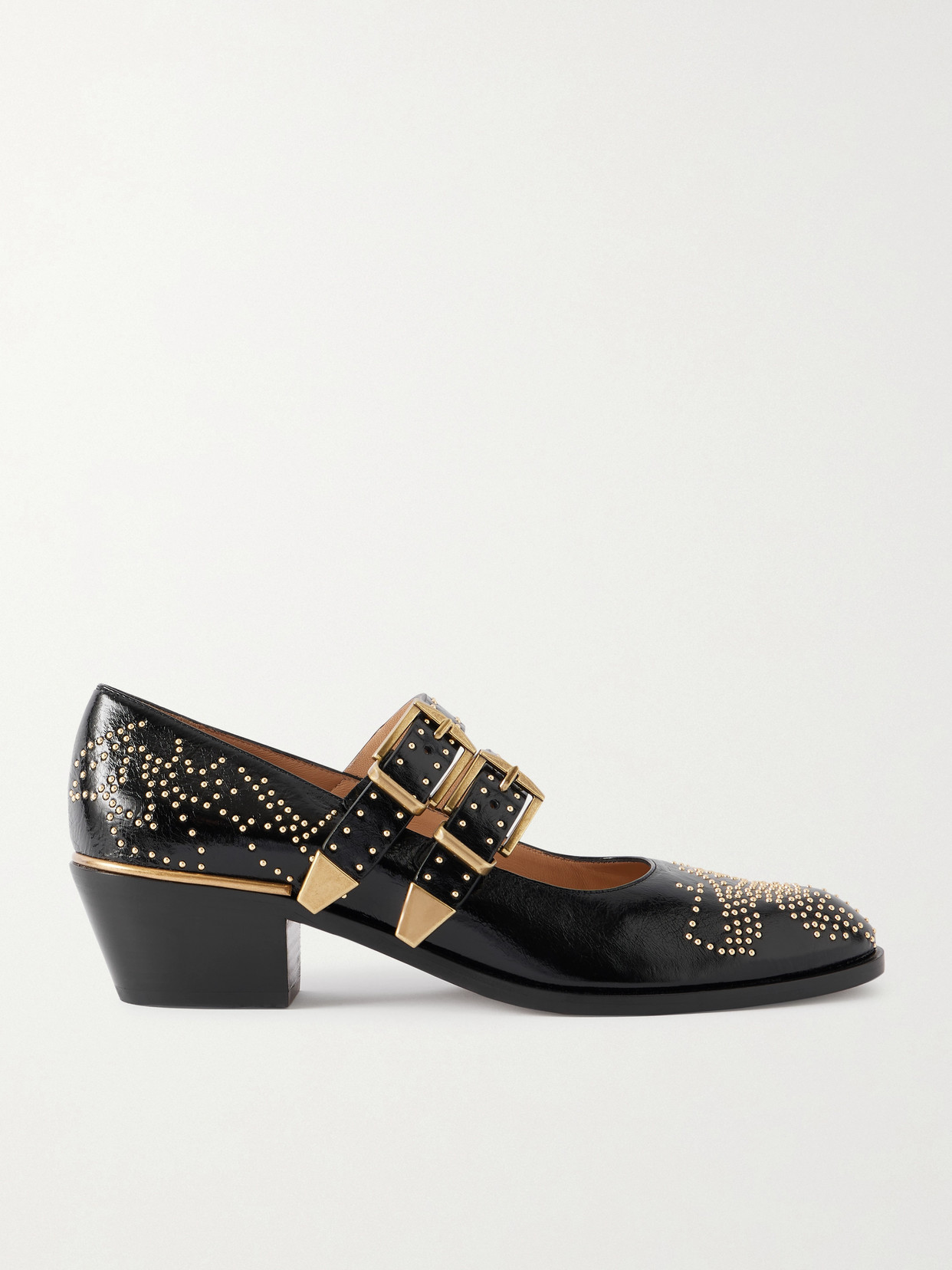 Chloé Susanna Studded Leather Mary Jane Pumps In Black