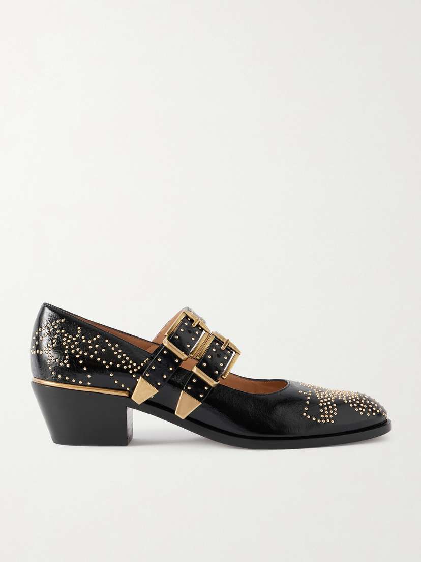 Chloé Susanna Studded Leather Mary Jane Pumps