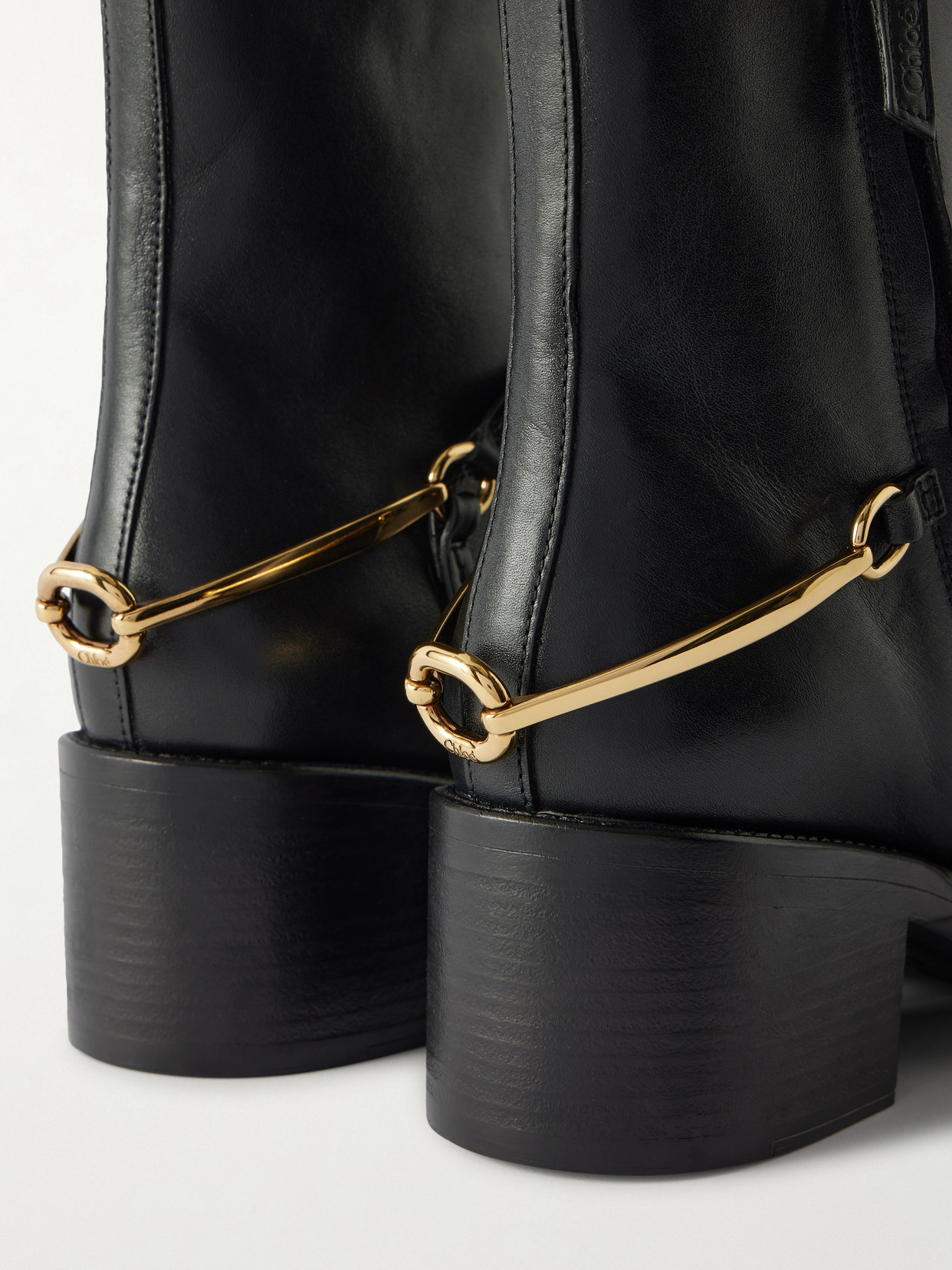 Chloé Dakota Embellished Leather Ankle Boots In Black