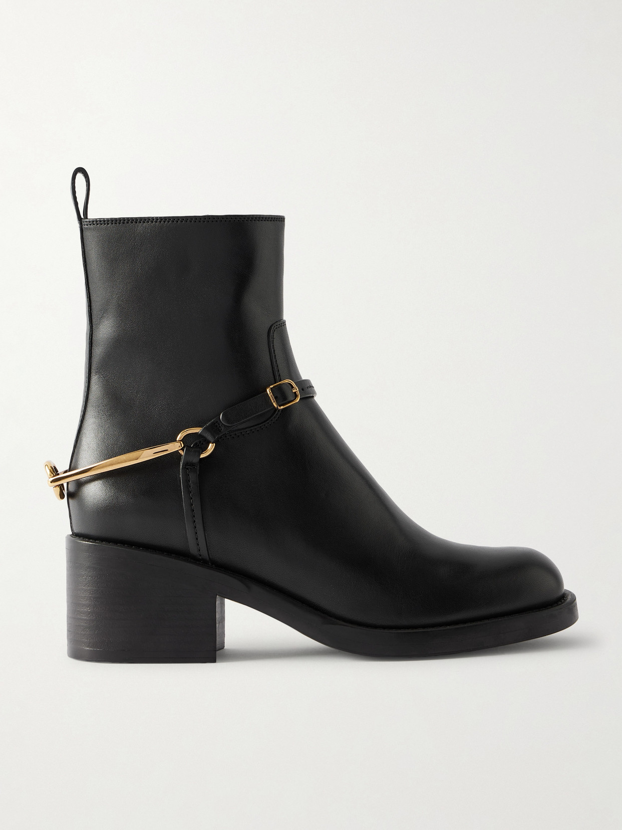 Chloé Dakota Embellished Leather Ankle Boots In Black