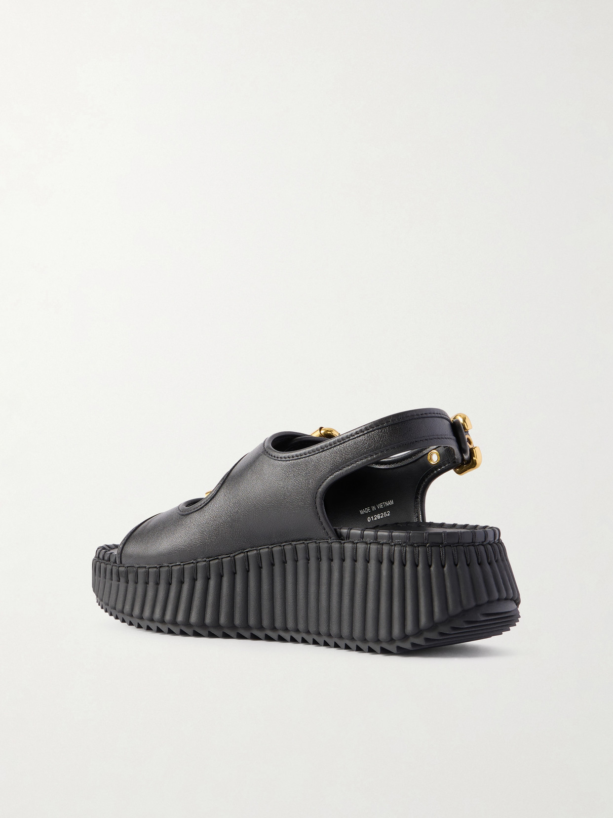 Chloé Nama Leather Sandals Slingback Platform Sole In Multi