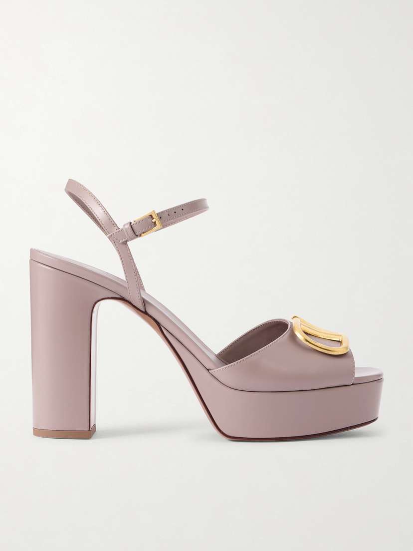 Valentino Garavani Vlogo 115 Leather Platform Sandals