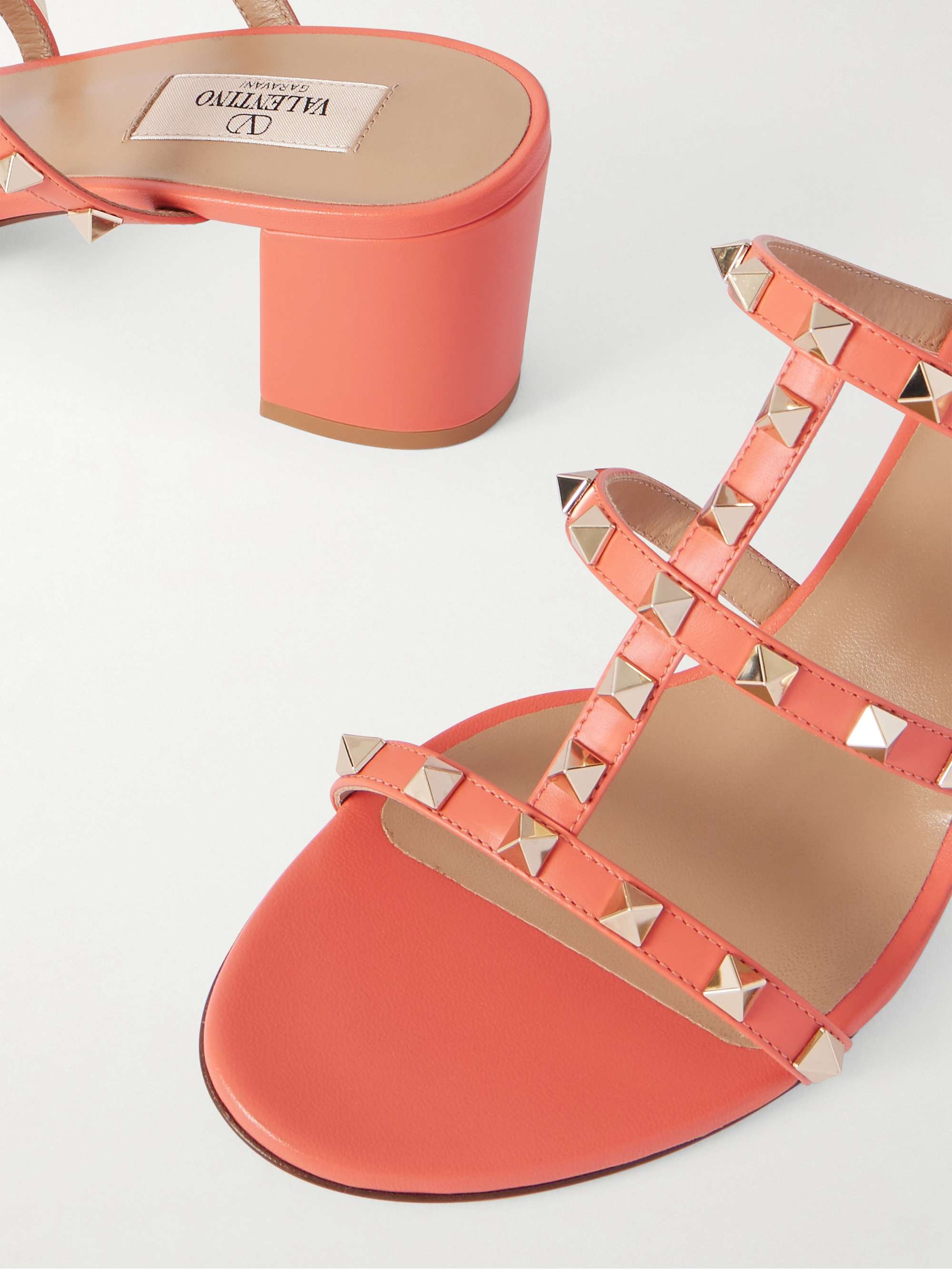 Valentino スタッズ付きレッドミュール サイズ24cm VALENTINO GARAVANI Rockstud 60 leather sandals | NET-A-PORTER