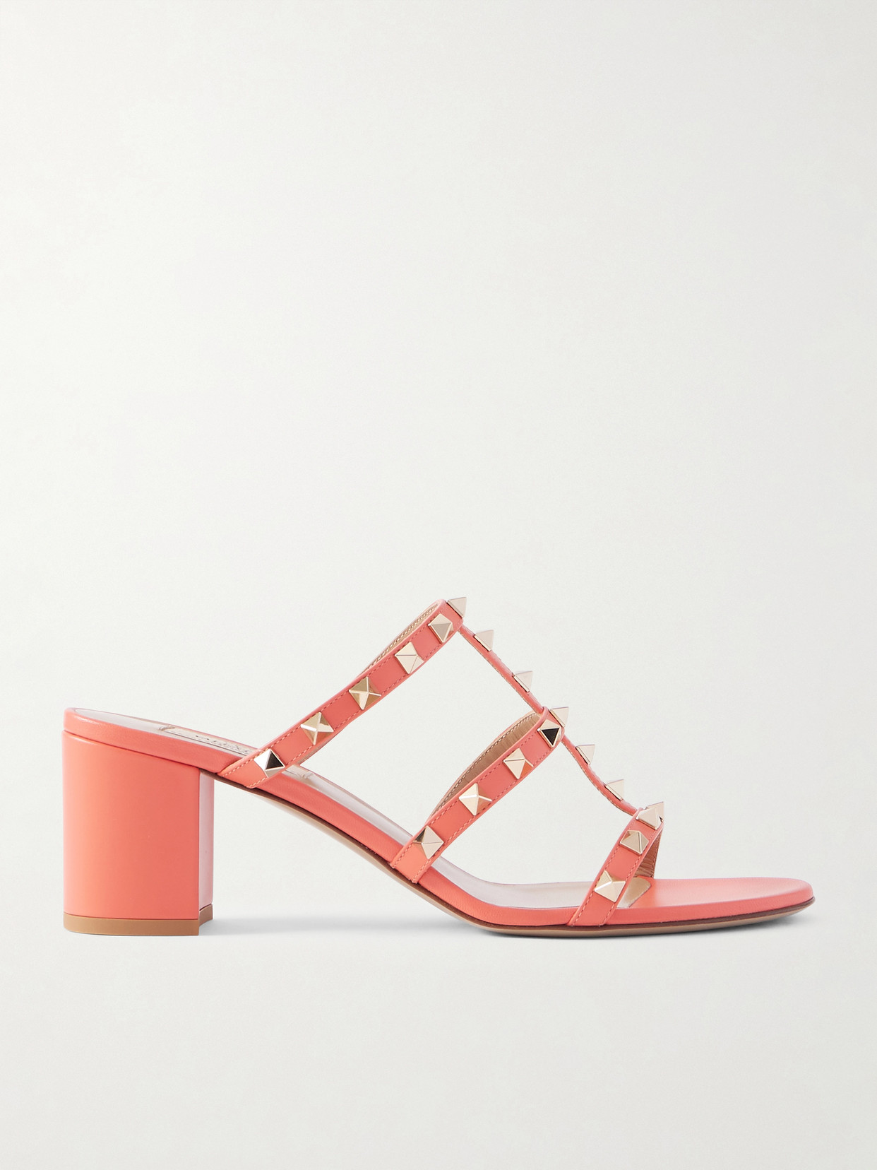 Valentino Garavani Rockstud 60 Leather Sandals In Orange
