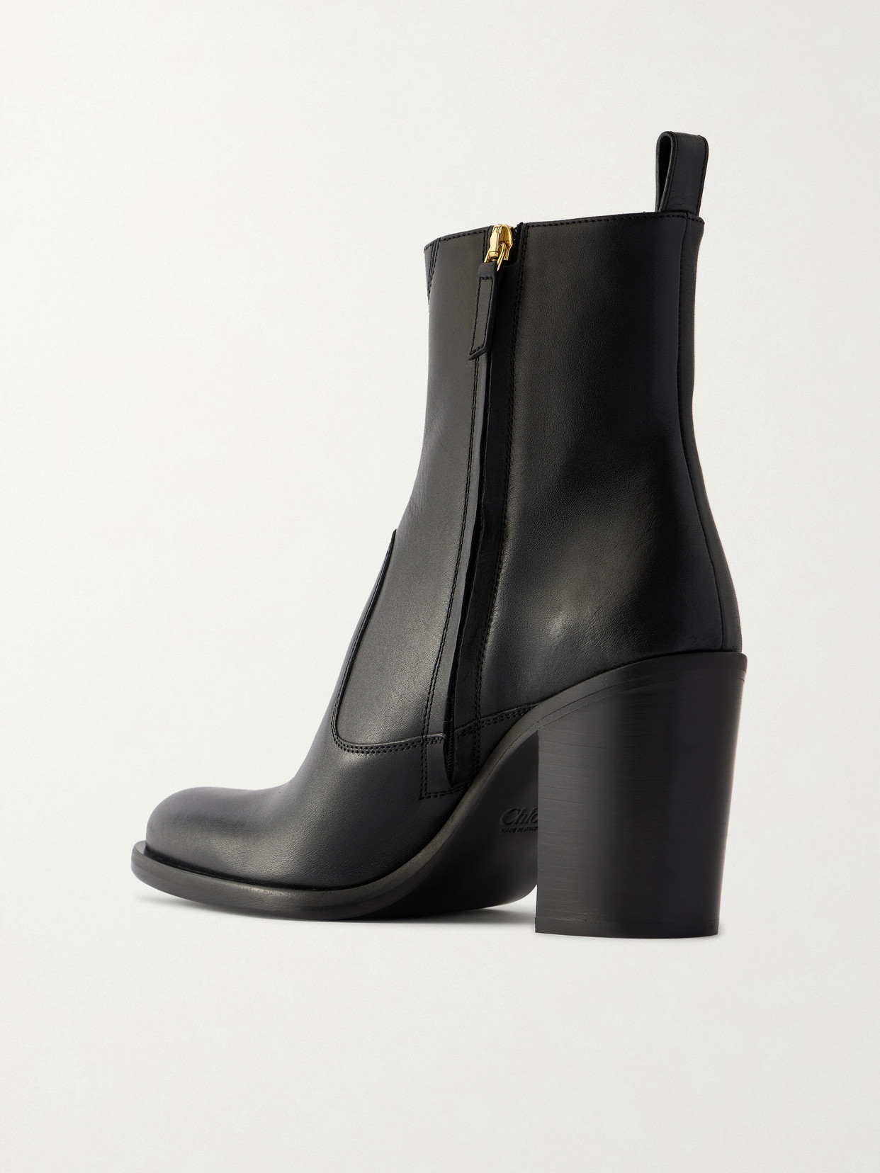 Chloé Chloe Phoenix 90 Leather Ankle Boots In Black