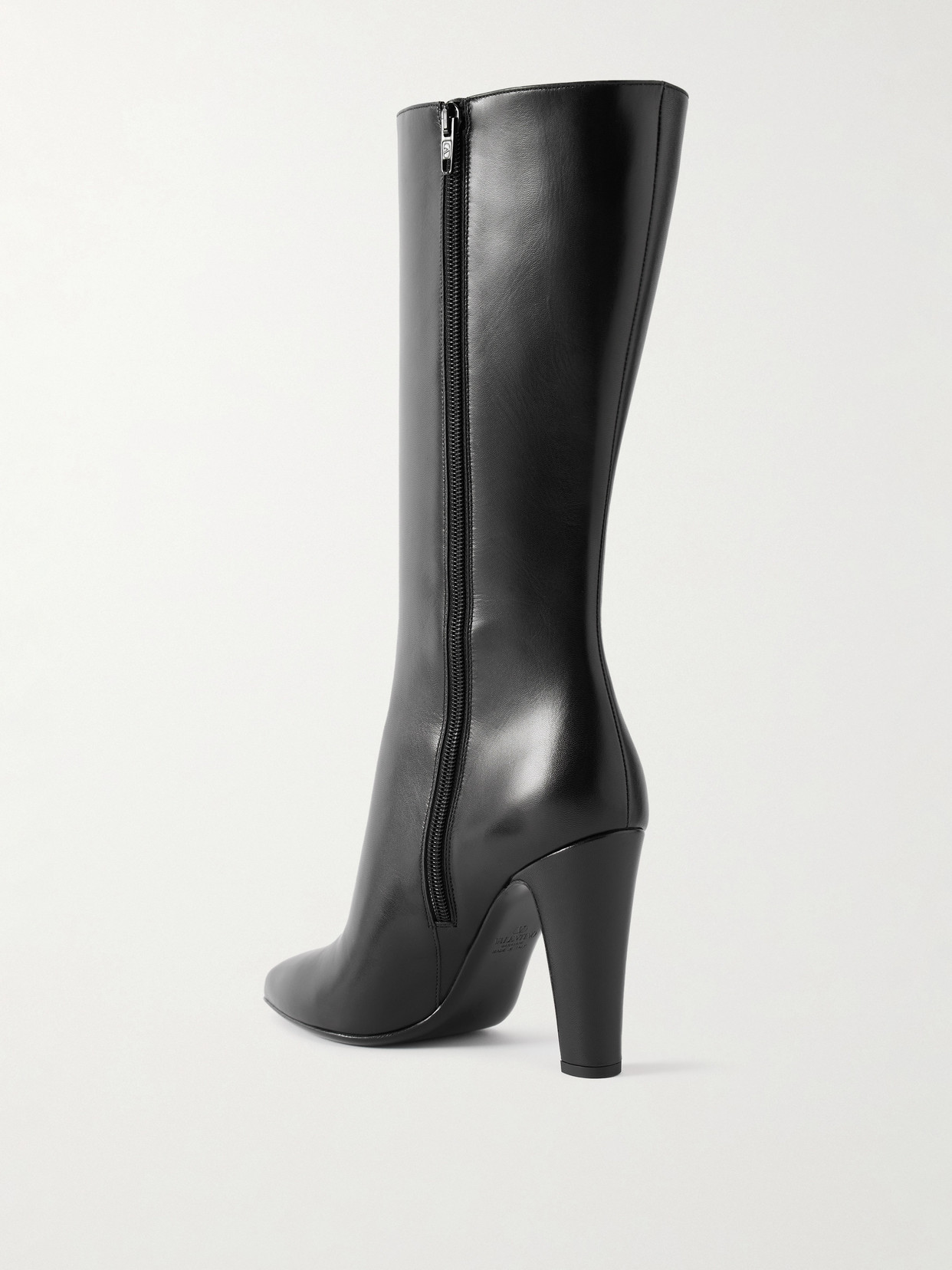 Valentino Hotty 100 Leather Knee Boots In Black