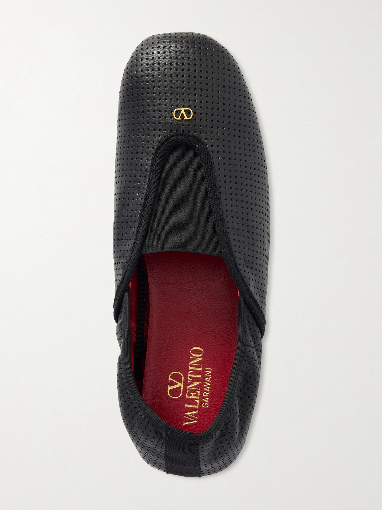 Valentino Rythmika Lace-up Leather Ballet Flats In Black