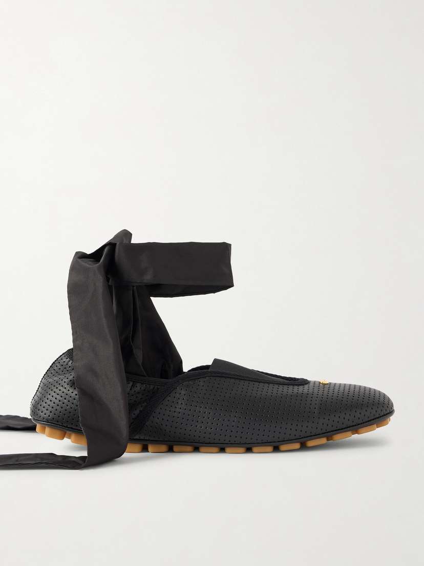 Valentino Garavani Rythmika Lace-up Leather Ballet Flats