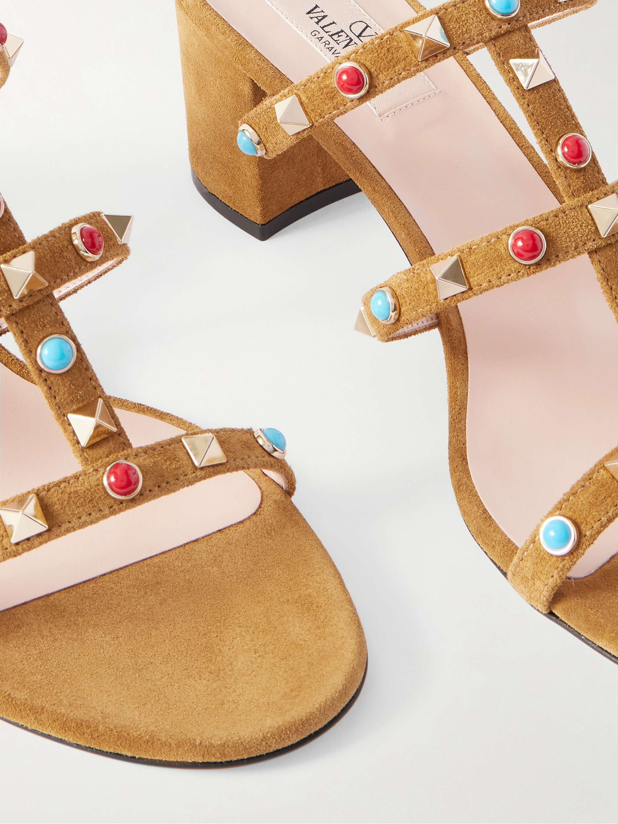 VALENTINO GARAVANI Rockstud 60 embellished leather mules | NET-A