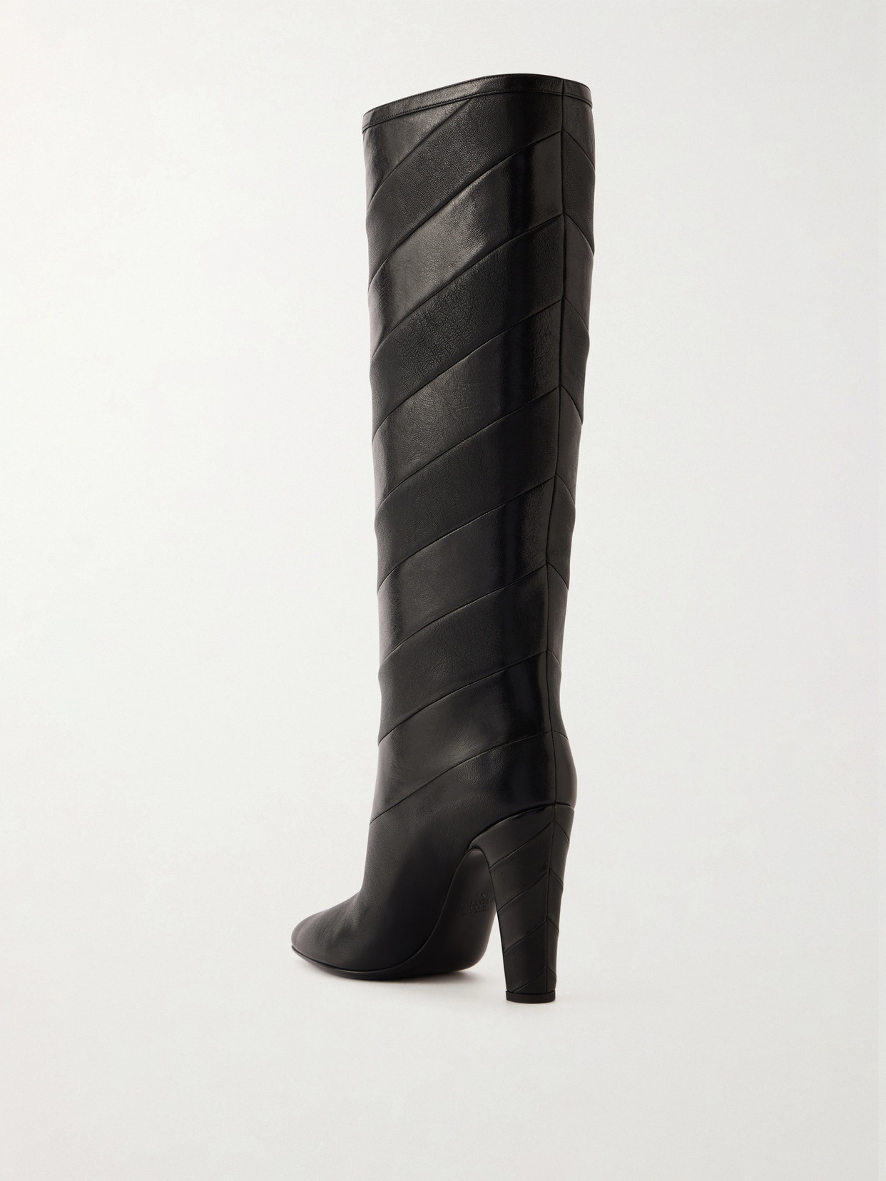 Valentino Garavani Rayons Nappa Boot With Chevron Pattern 100mm Woman Black 39 In Black