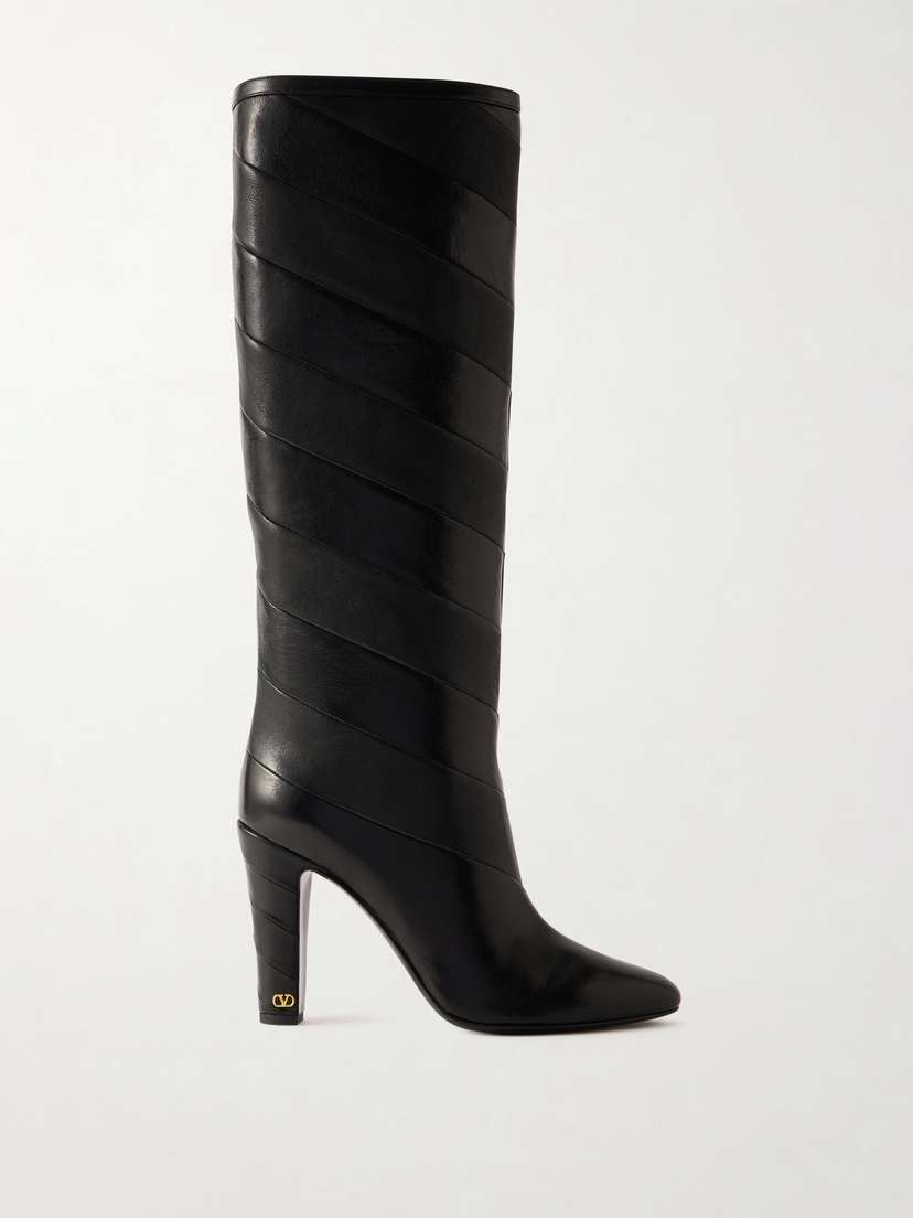 Valentino Garavani Rayons 100 Paneled Leather Knee Boots