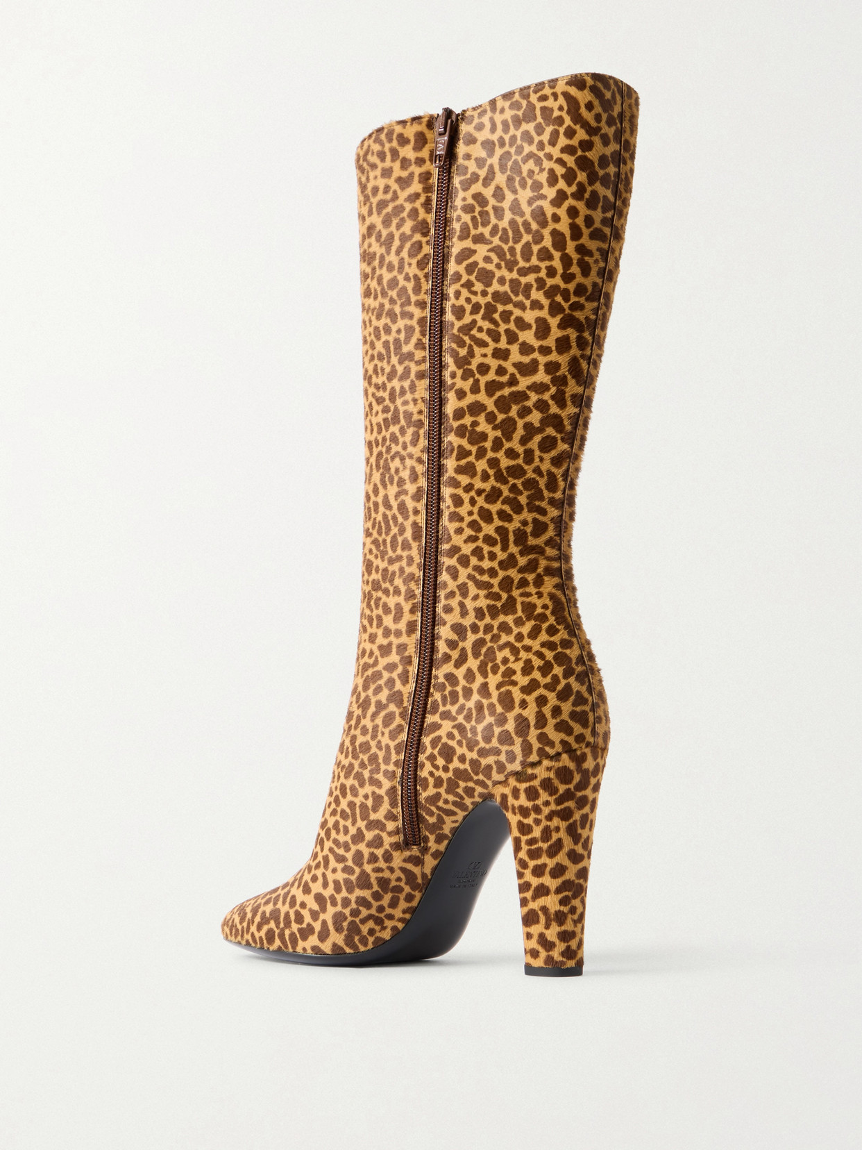 Valentino Hotty Leopard-print Calf Hair Knee Boots In Animal Print