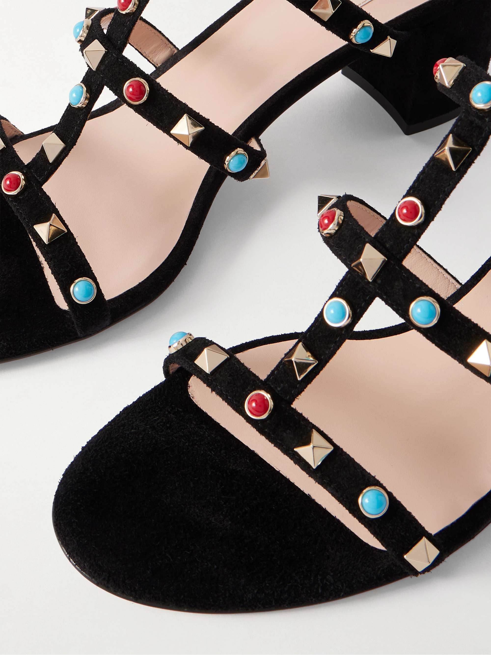 VALENTINO GARAVANI Rockstud 60 embellished leather mules | NET-A
