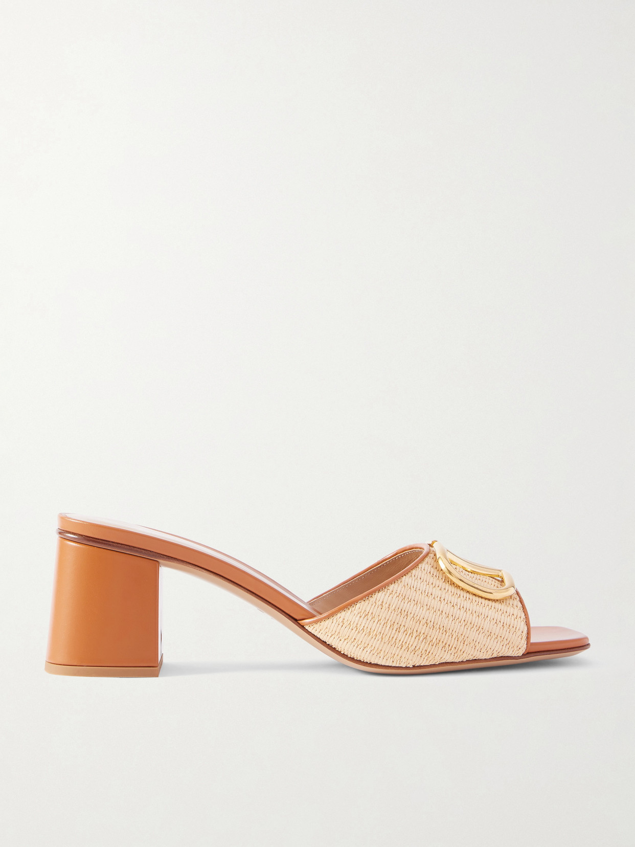 Garavani - Vlogo Leather-Trimmed Raffia Sandals