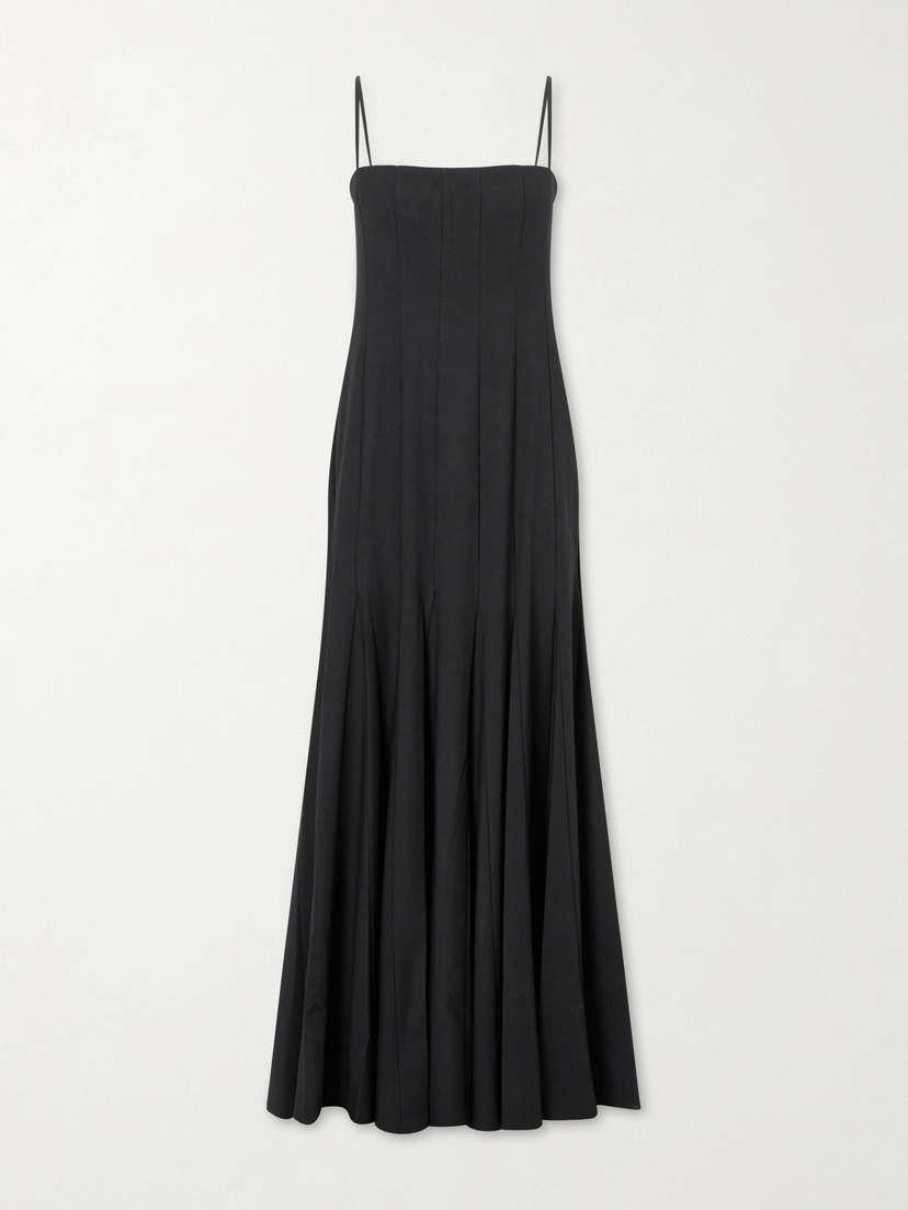 Staud Rila Paneled Crepe Midi Dress