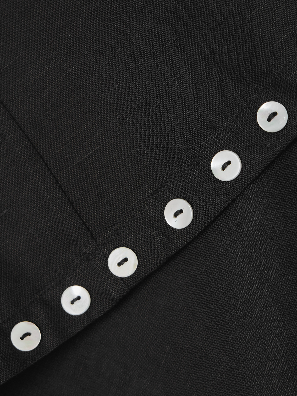 Zandra Button-Detailed Linen-Blend Mini