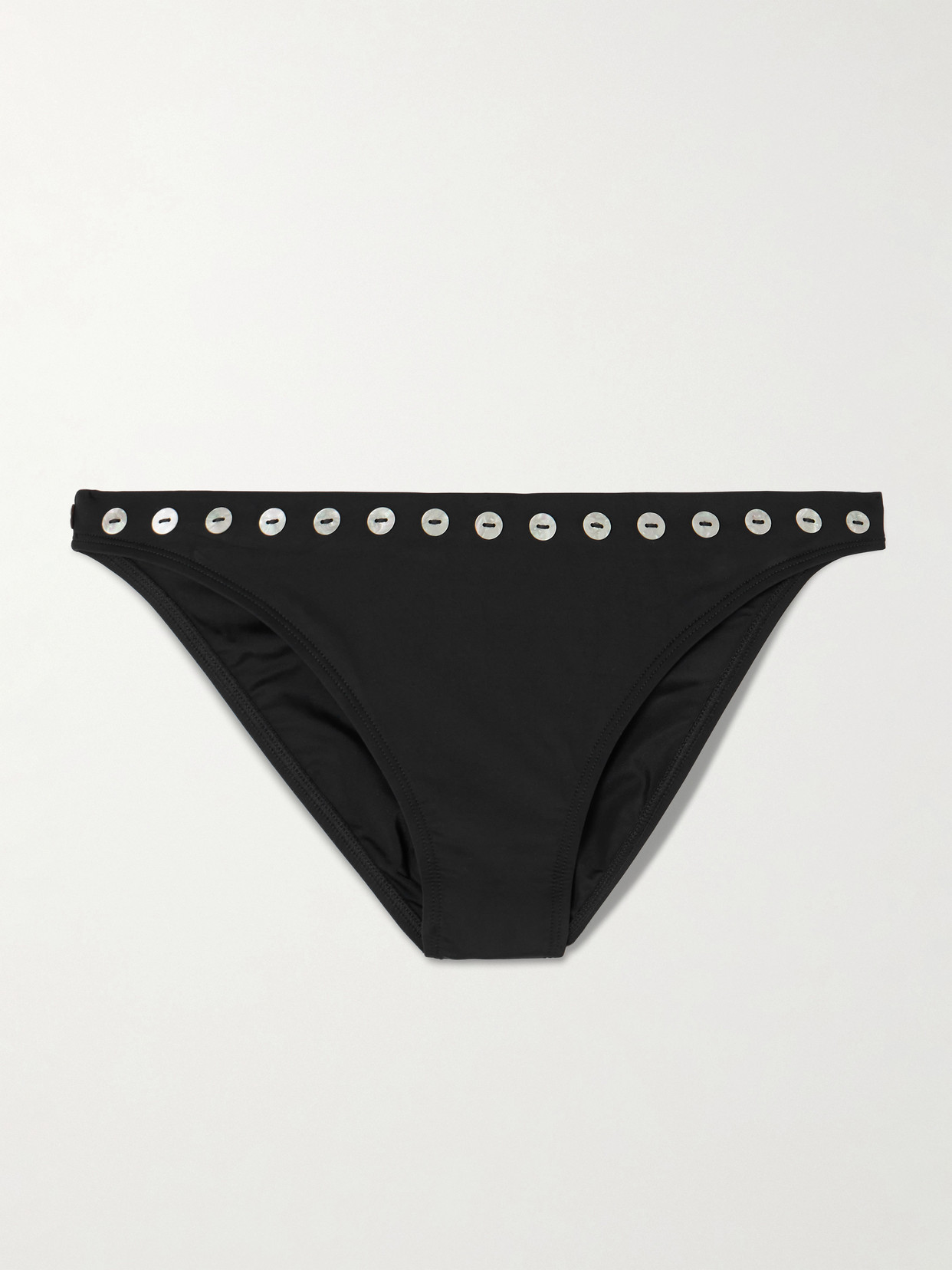 Staud Gemma Embellished Bikini Briefs In Black