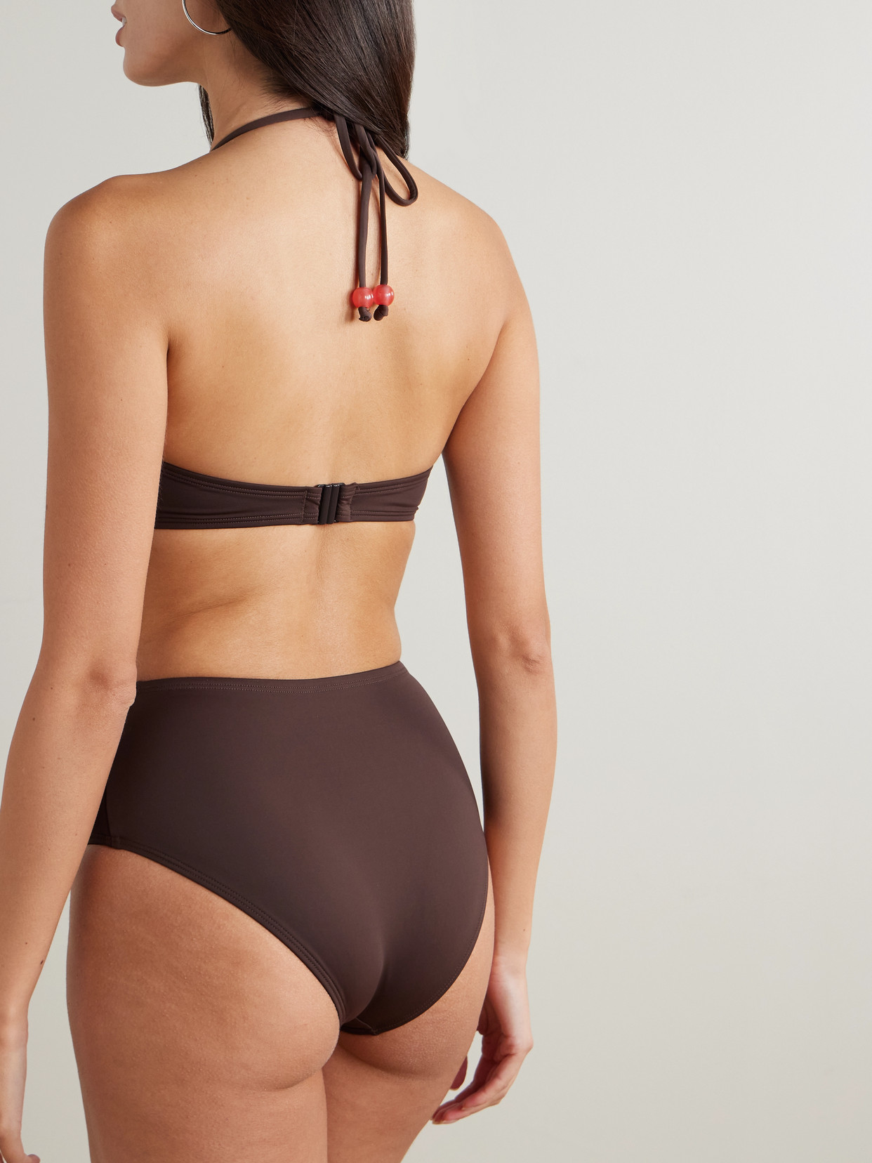 Staud Devon High Rise Bikini Bottom In Brown
