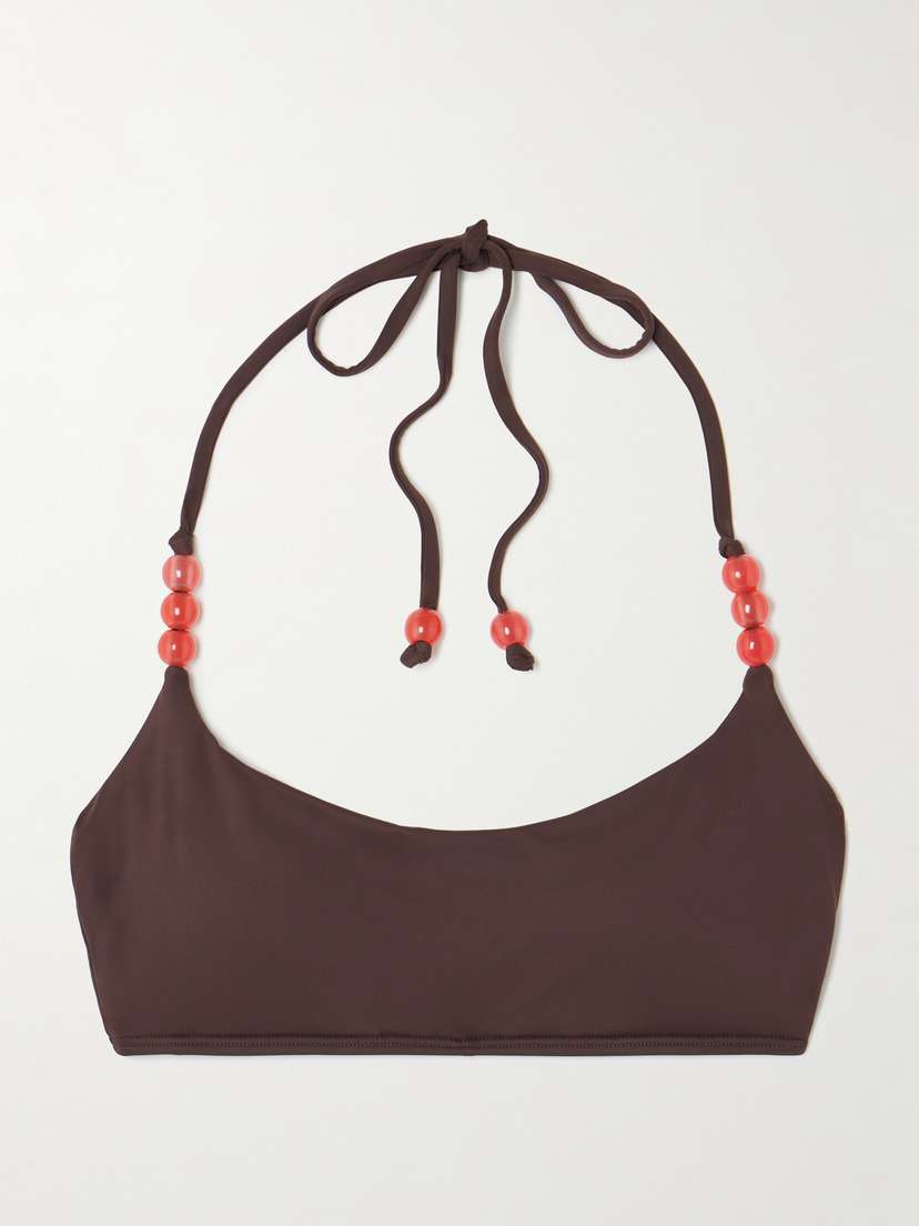 Staud Laird Embellished Bikini Top