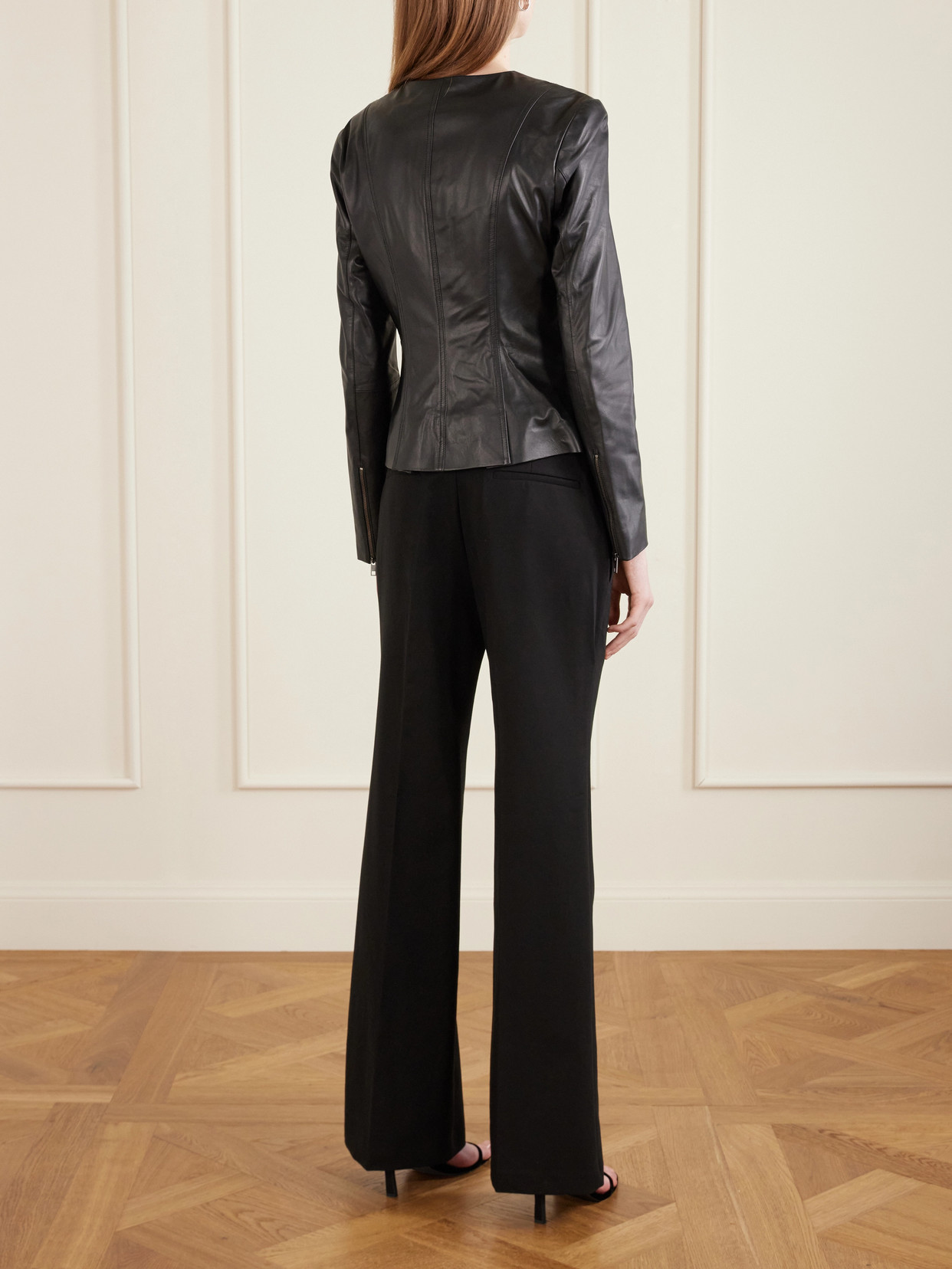 Staud Leather Jacket In Black