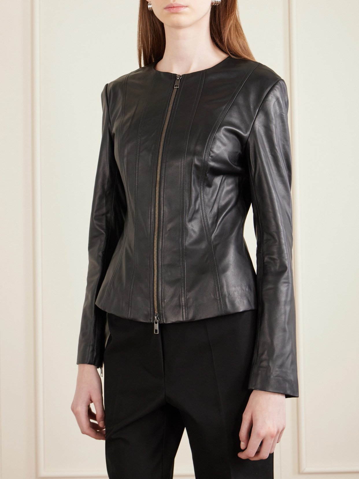 Staud Leather Jacket In Black