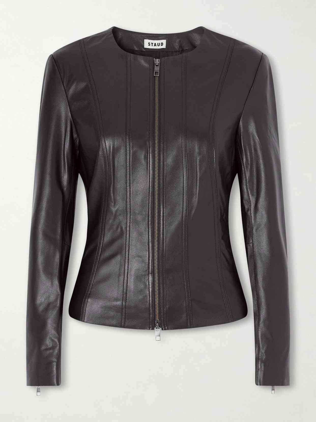 Staud Leather Jacket In Black