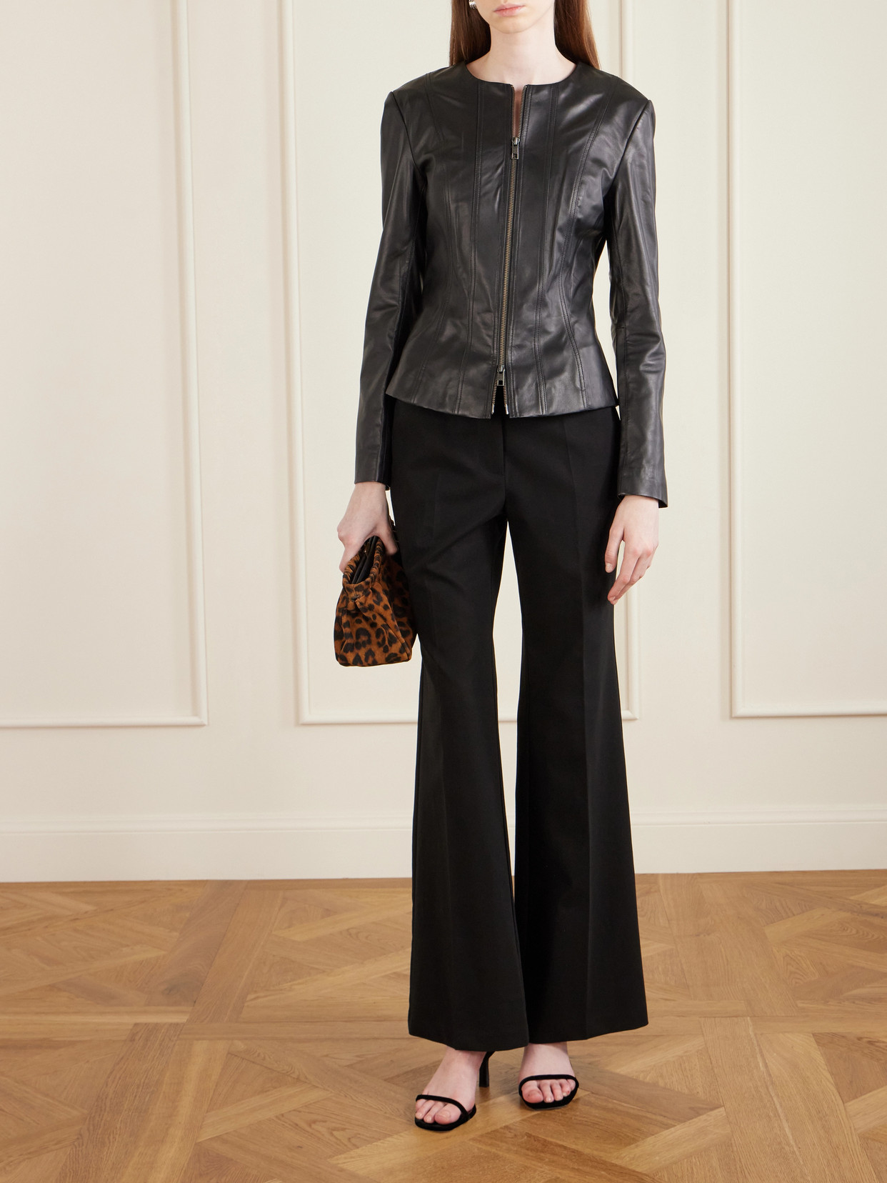 Staud Leather Jacket In Black