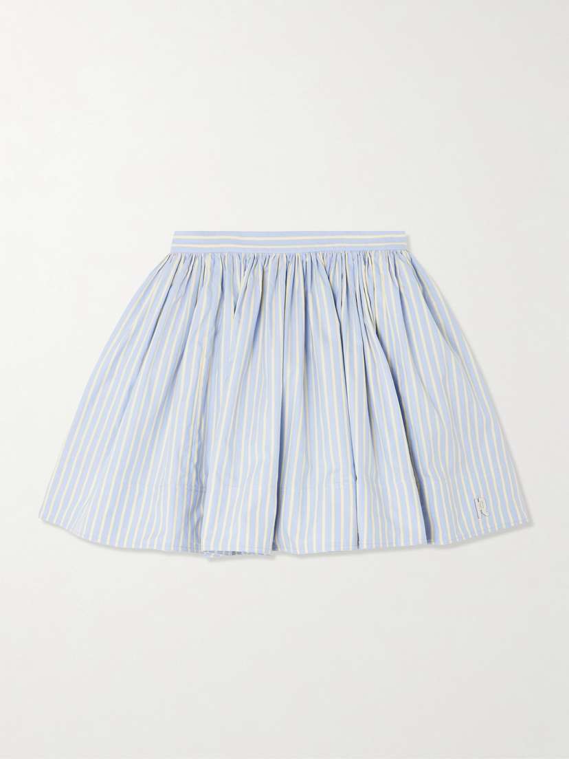 Rabanne Embellished Pleated Striped Cotton-poplin Mini Skirt