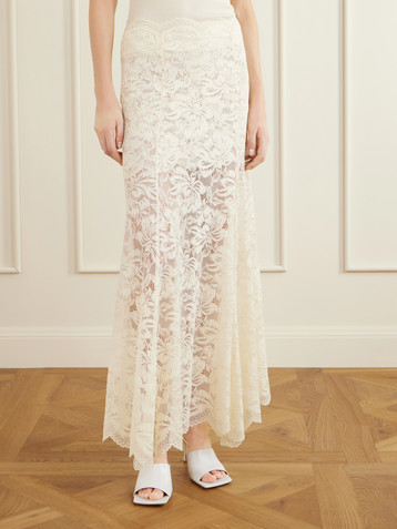 Rabanne Scalloped lace maxi skirt