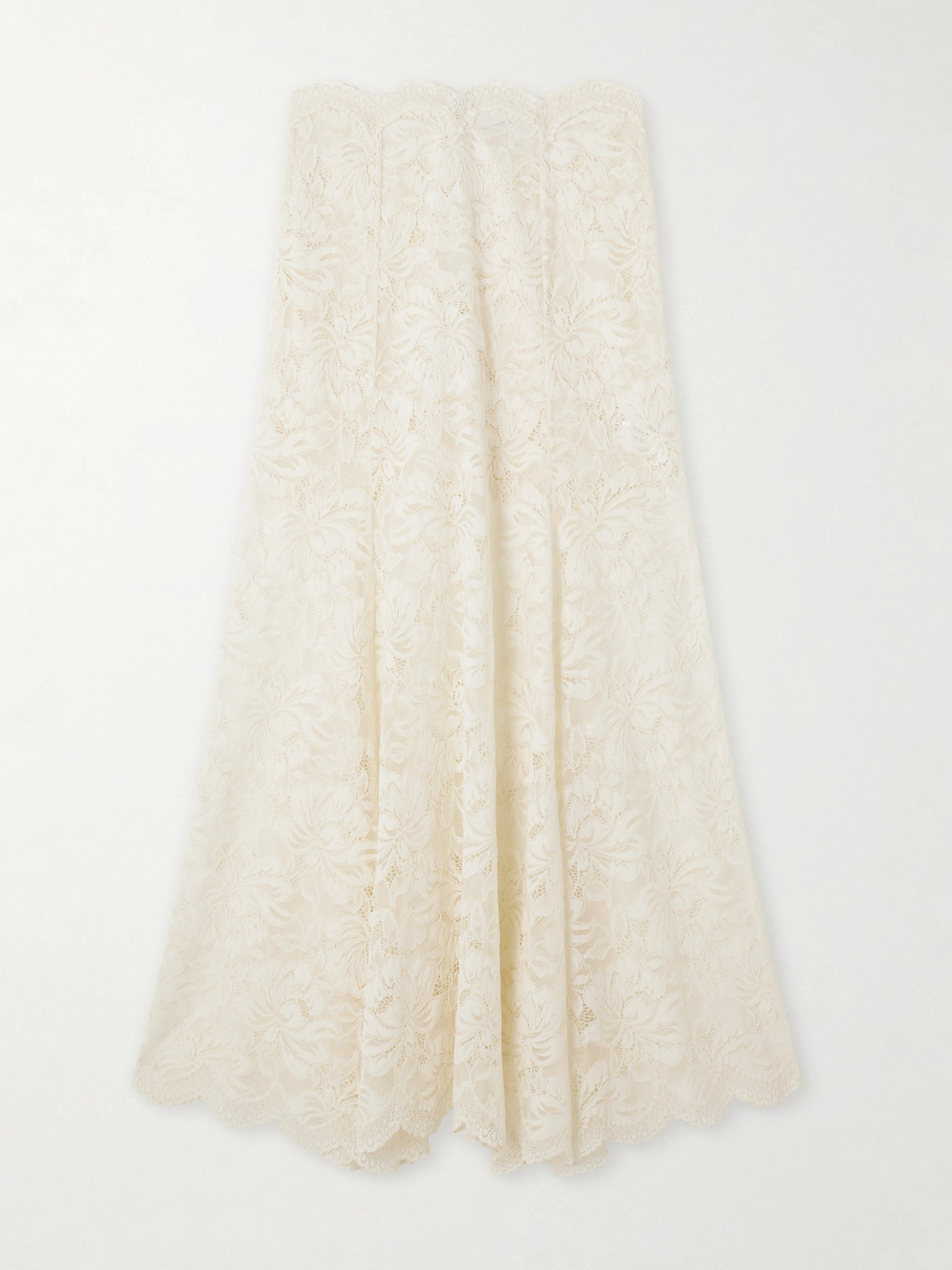 Rabanne Scalloped Lace Maxi Skirt In Neutral