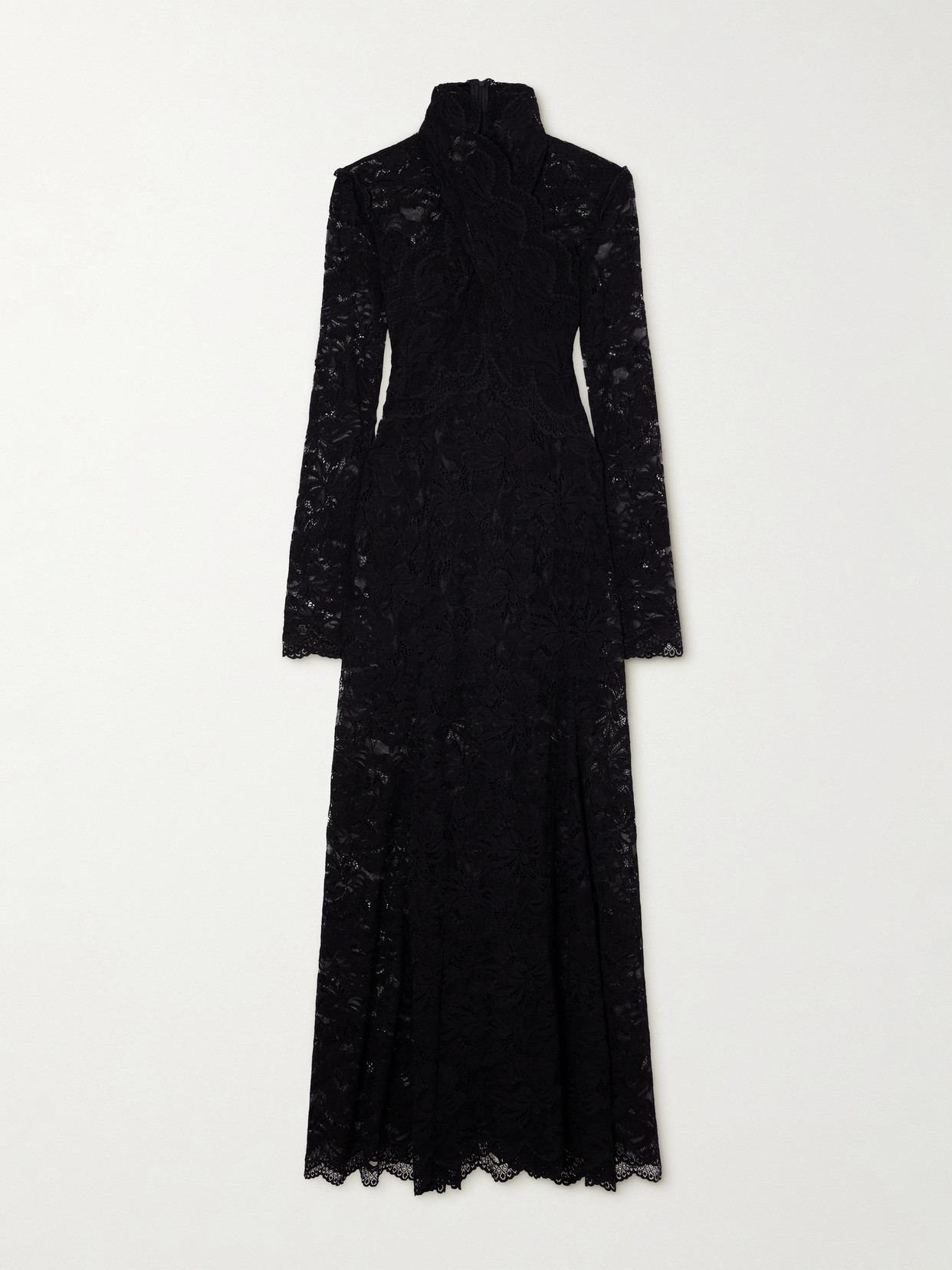 Rabanne Layered Lace Maxi Dress In Black