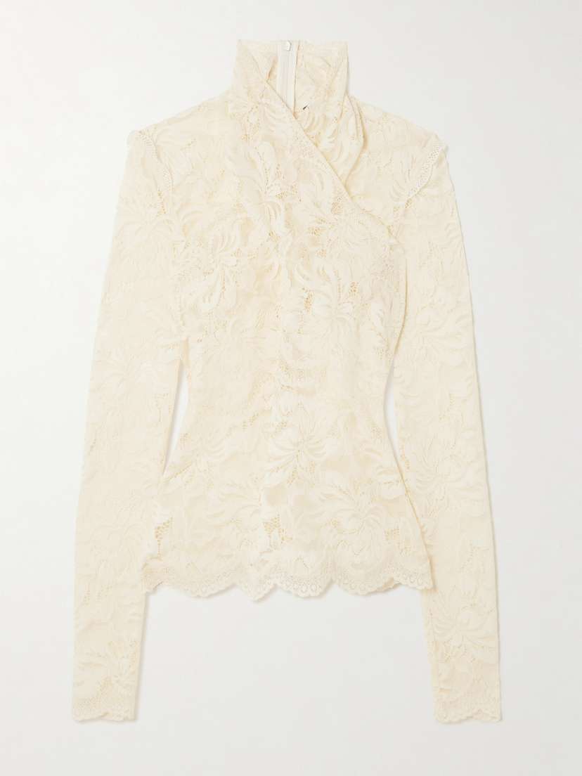 Rabanne Draped Stretch-lace Top