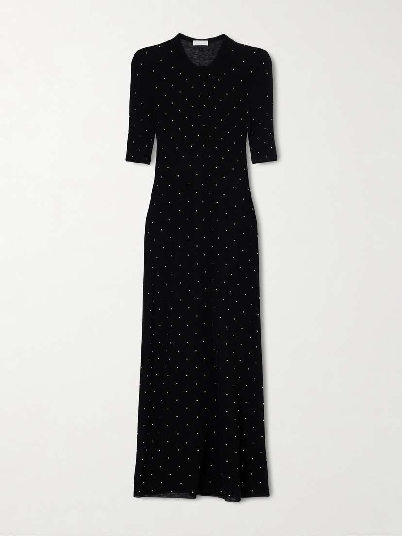 Rabanne Studded Wool-blend Midi Dress