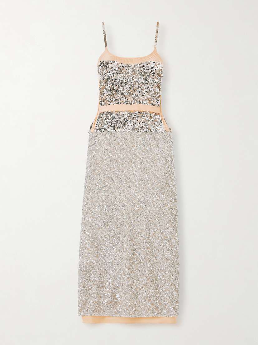 Rabanne Sequined Chiffon Maxi Dress
