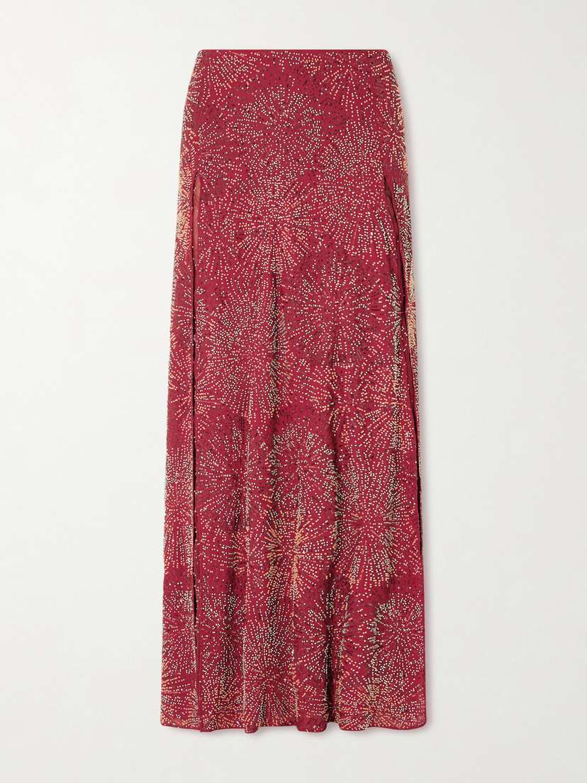 Rabanne Embellished Crepe Maxi Skirt