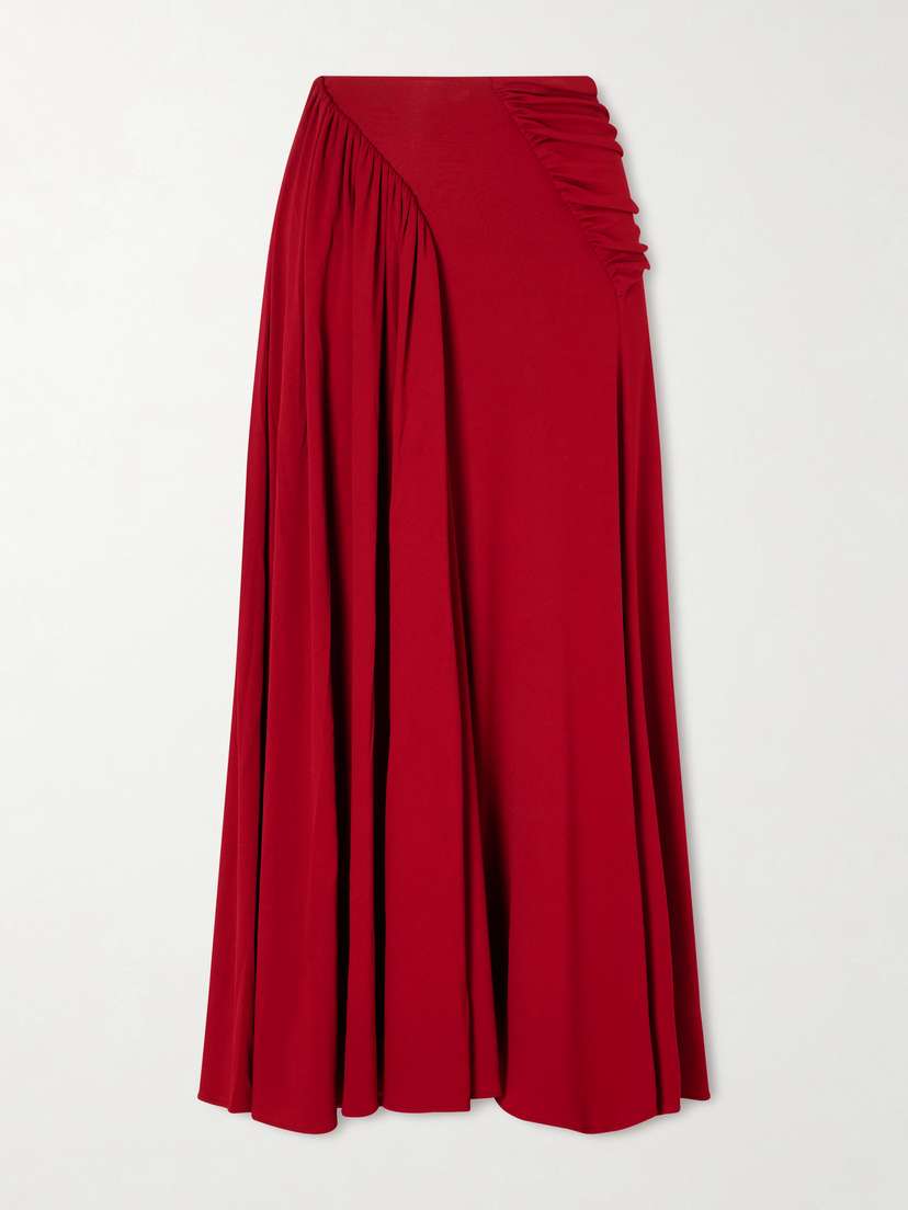 Rabanne Ruched Chiffon Maxi Skirt