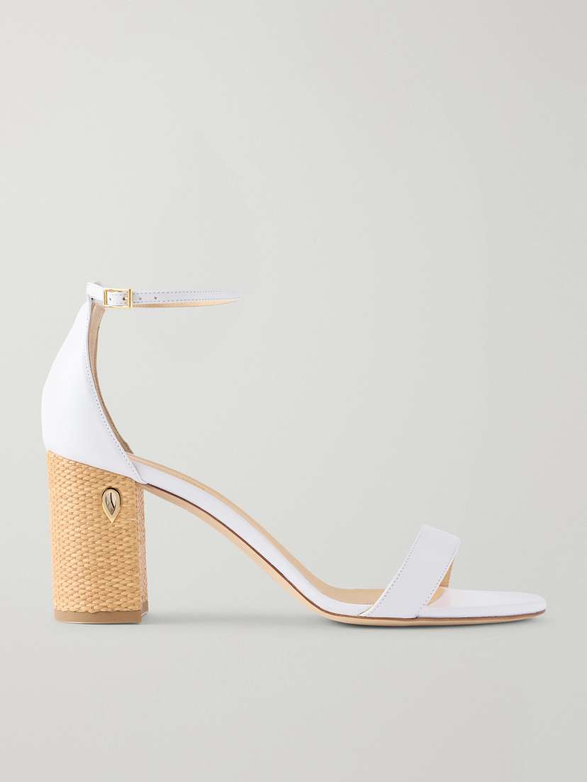 Jennifer Chamandi Massimiliano Leather And Raffia Sandals