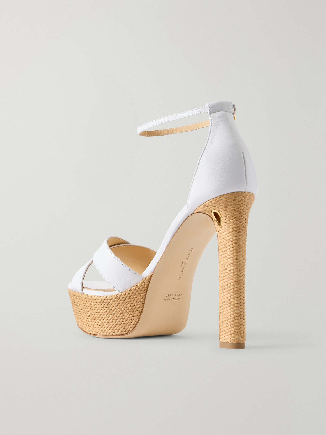 Leo Leather And Raffia Platform Sandals