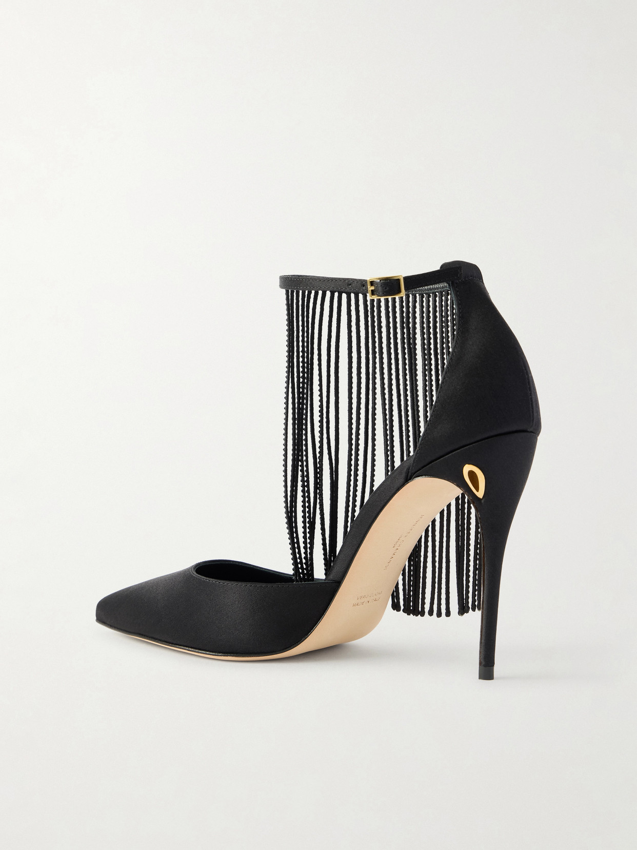 Fernando 105 Crystal-Embellished Fringed Pumps