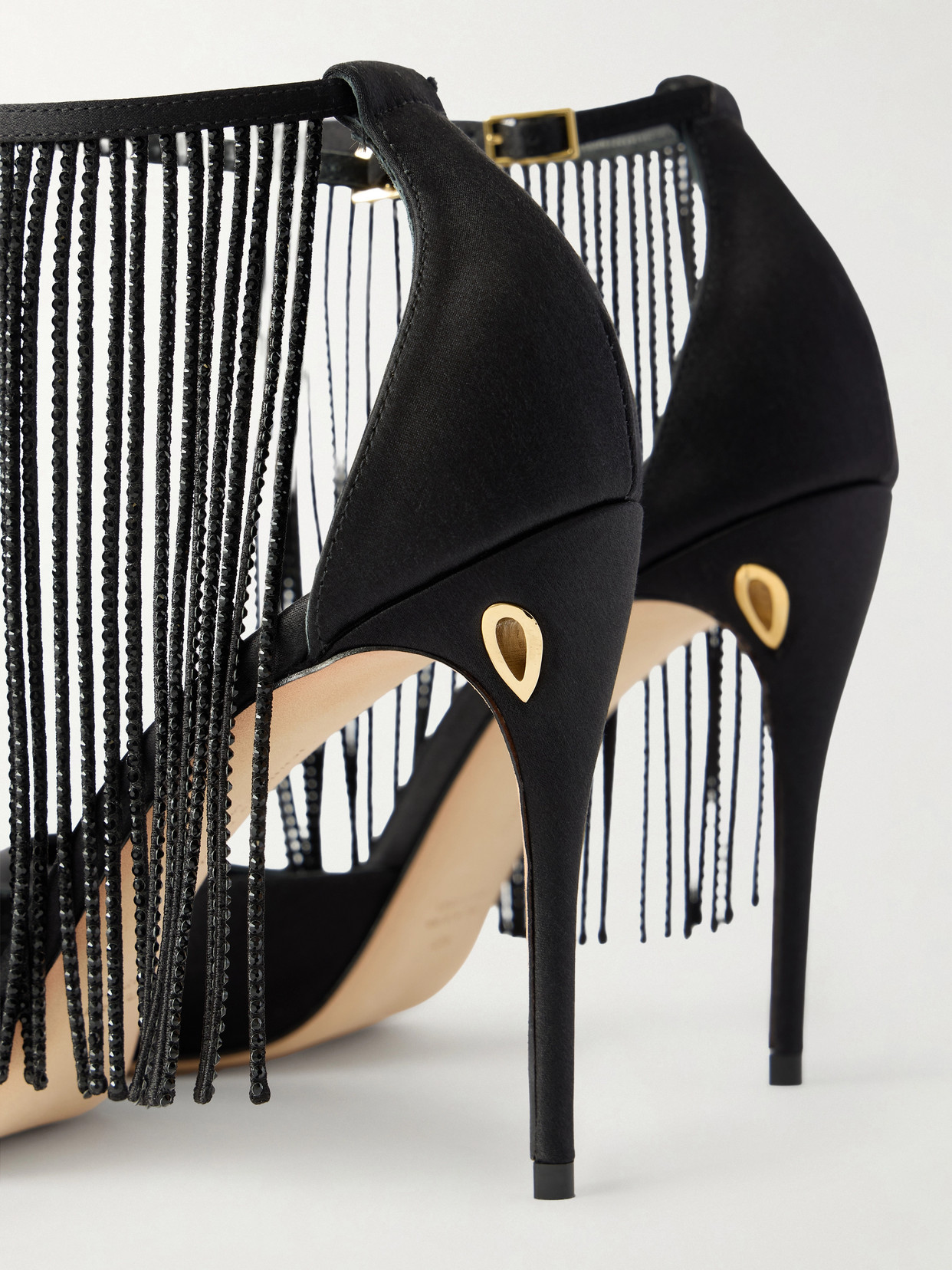 Fernando 105 Crystal-Embellished Fringed Pumps