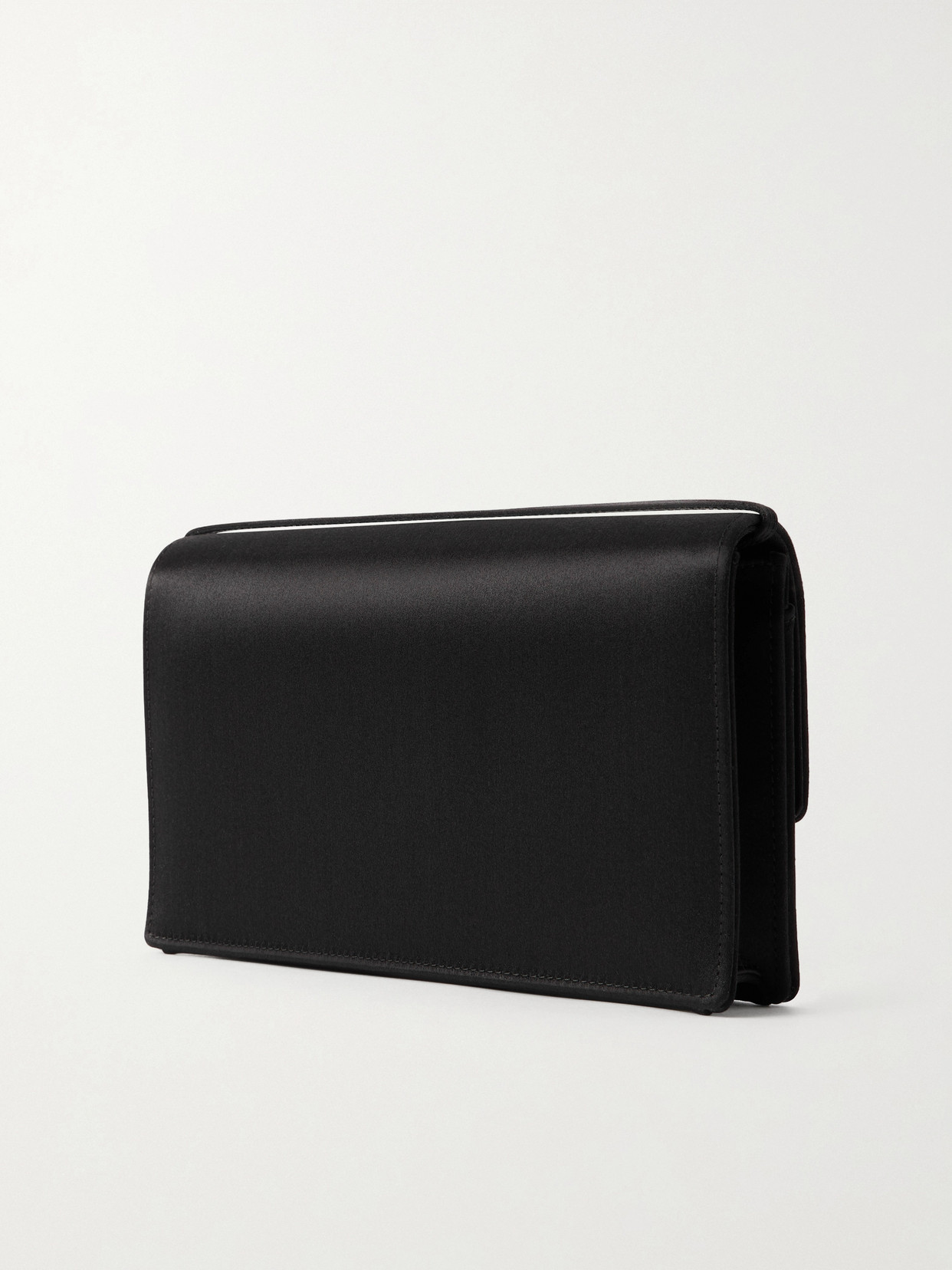 Jennifer Chamandi Le 8 Crystal-embellished Satin Clutch In Black