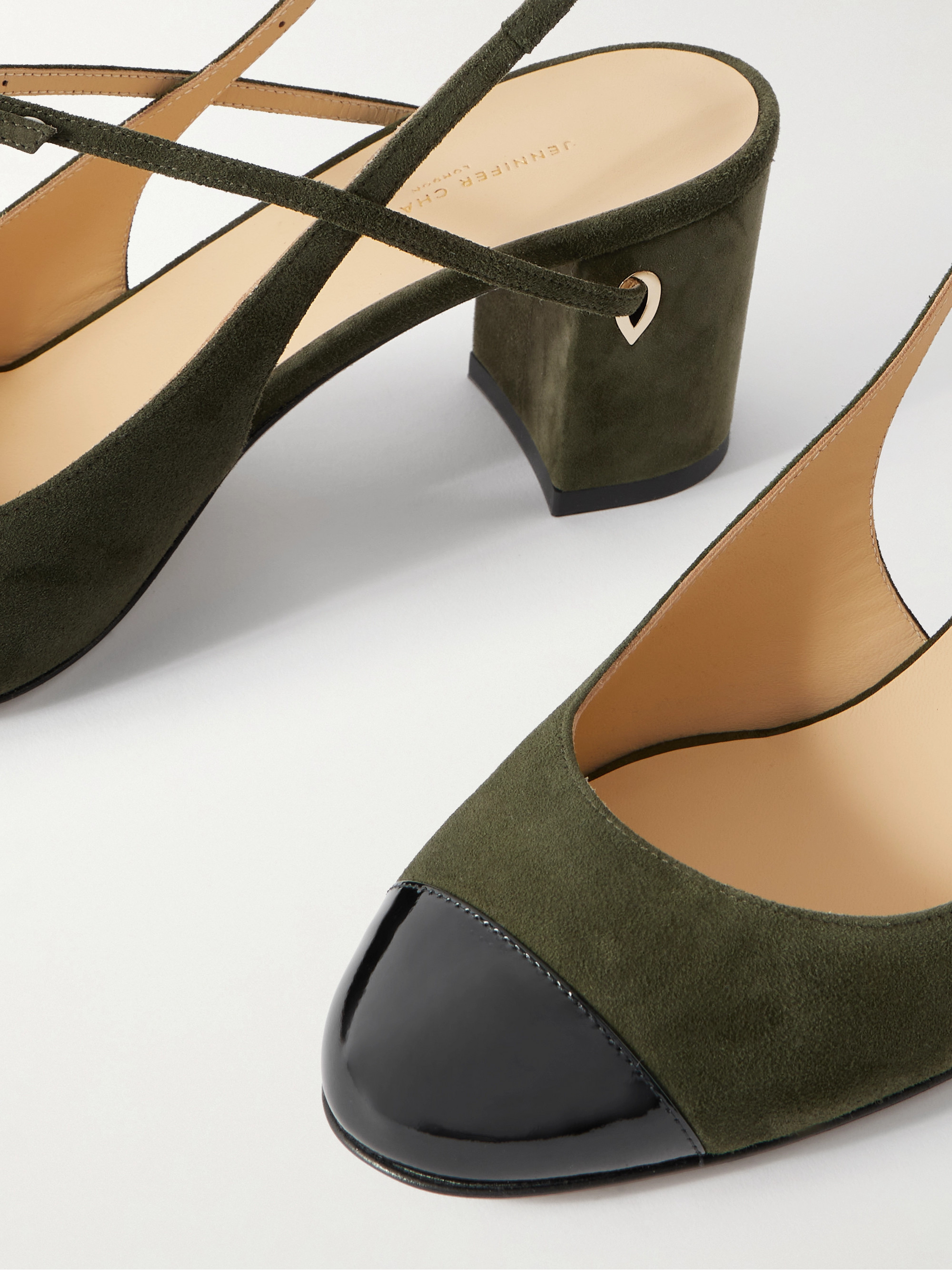 JENNIFER CHAMANDI - Mattia 65 patent leather-trimmed suede