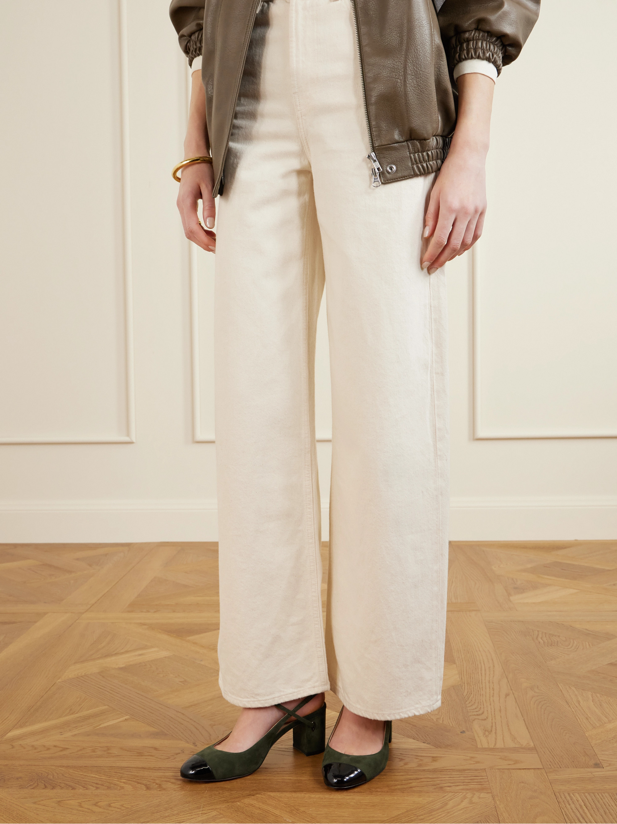 JENNIFER CHAMANDI - Mattia 65 patent leather-trimmed suede