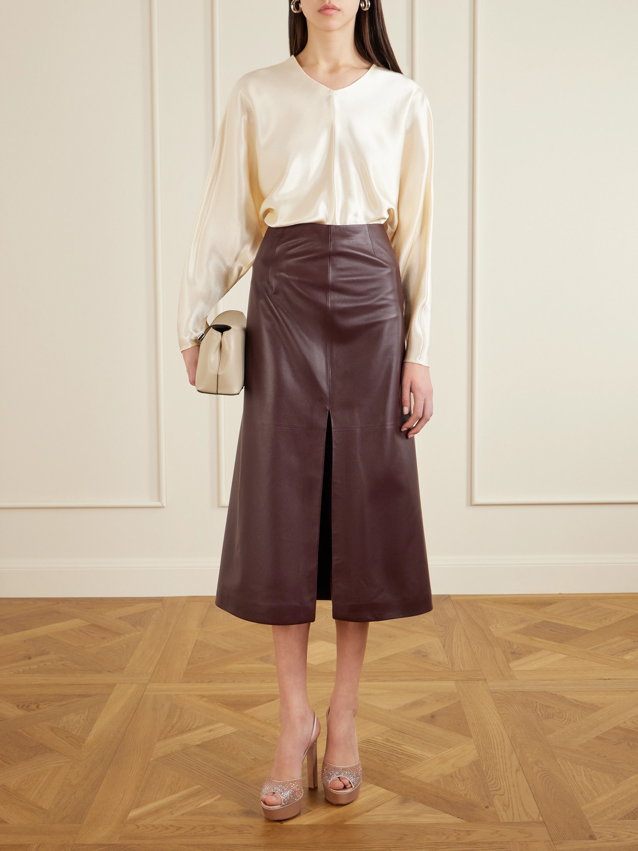 Jennifer Chamandi Antonio 130 Satin-trimmed Crystal-embellished Mesh Platform Sandals In Gray