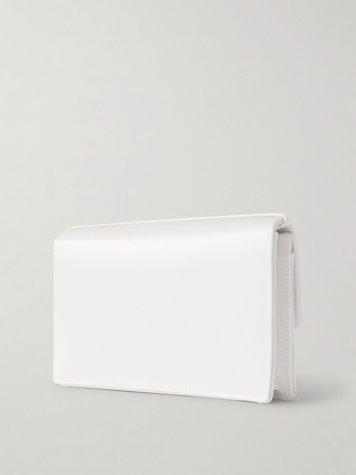 Jennifer Chamandi Le 8 Crystal-embellished Satin Clutch Bag In White